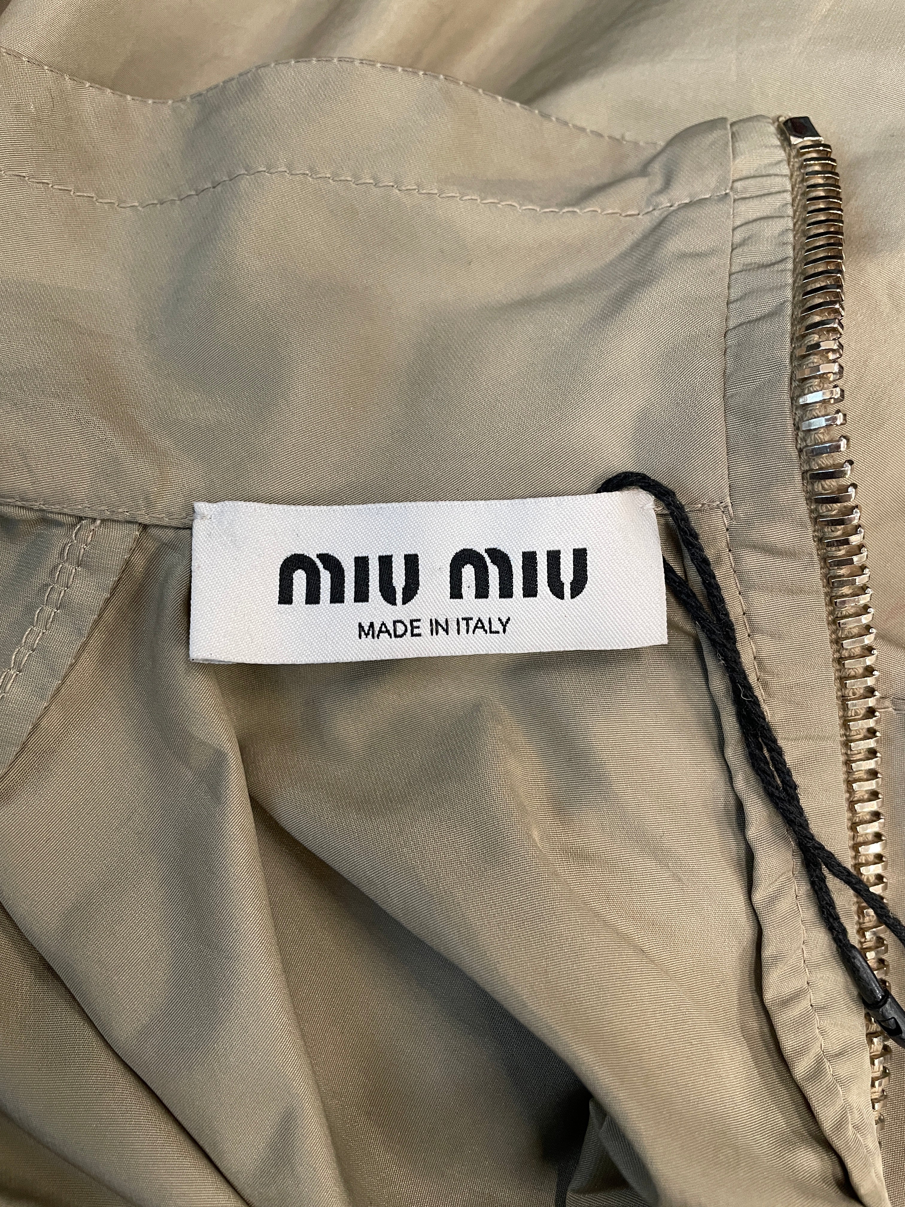 MIU MIU/Jacket/38/Polyester/GRN/GOLD BK ZIPPER/SCRUNCHED WAIST view 5
