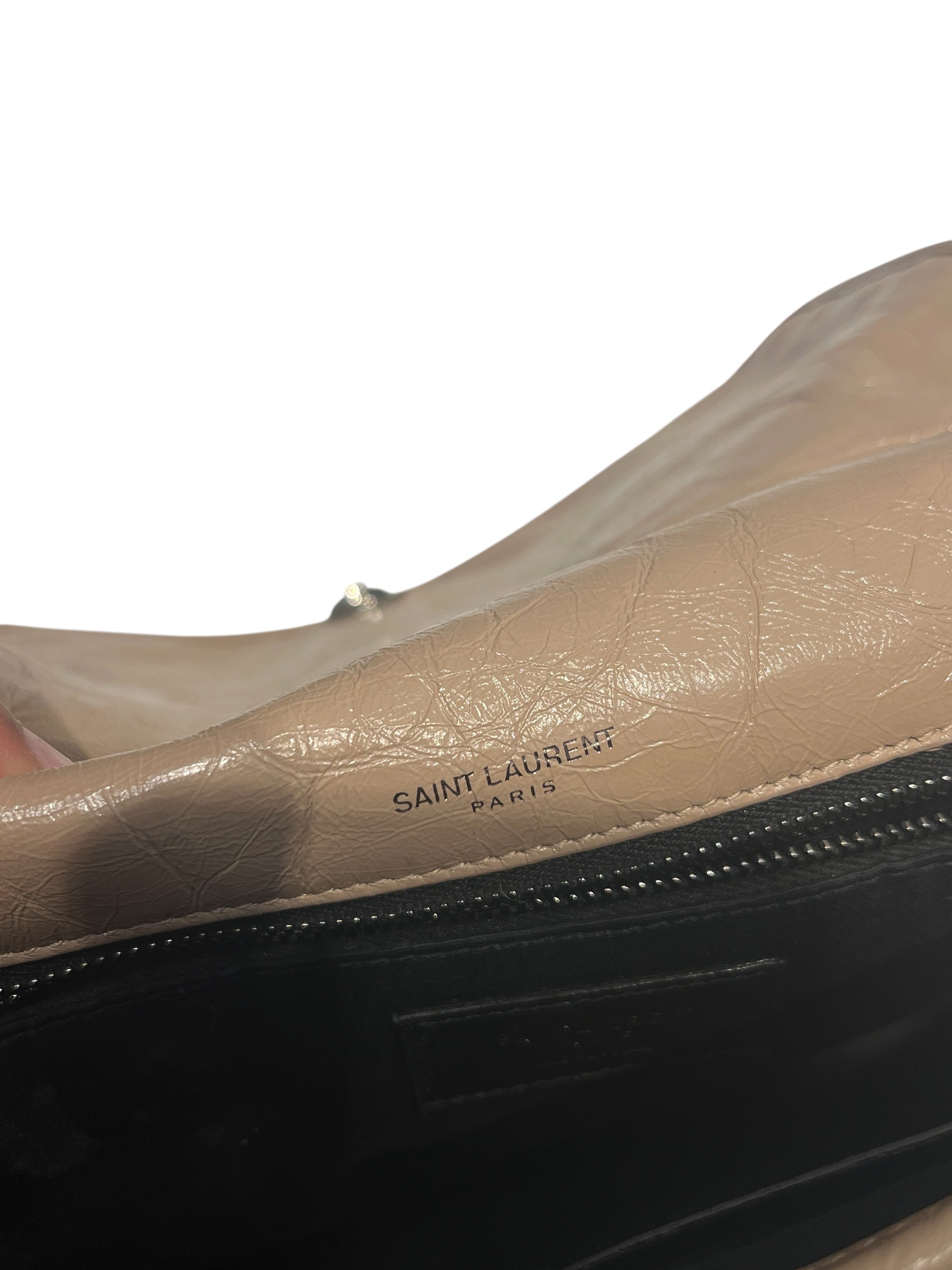 SAINT LAURENT/Cross Body Bag/Leather/BEG/CRINKLEND LEATHER CROSSBODY view 5