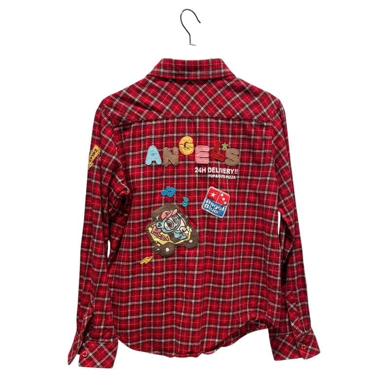 Angel Blue/Blouse/XS/Plaid/Cotton/RED/DELIVERY PATCHES