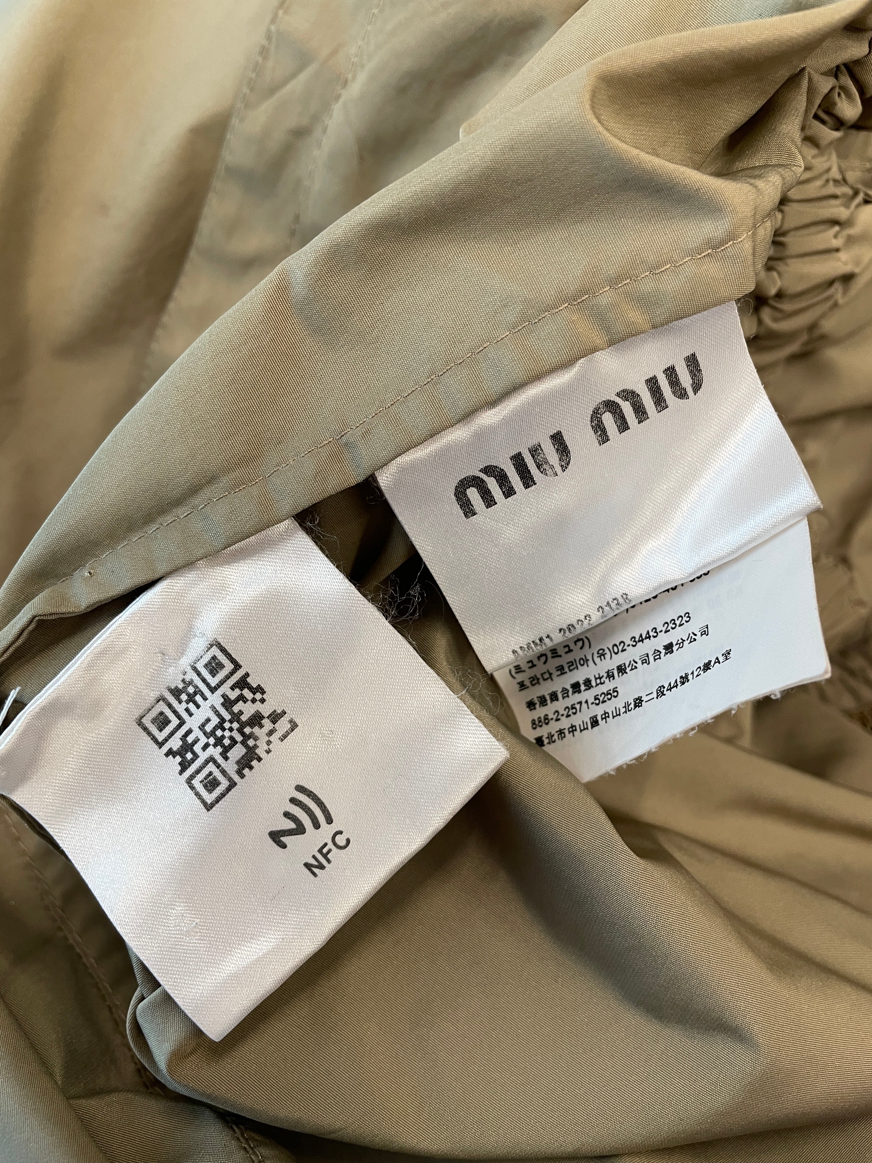 MIU MIU/Jacket/38/Polyester/GRN/GOLD BK ZIPPER/SCRUNCHED WAIST view 6