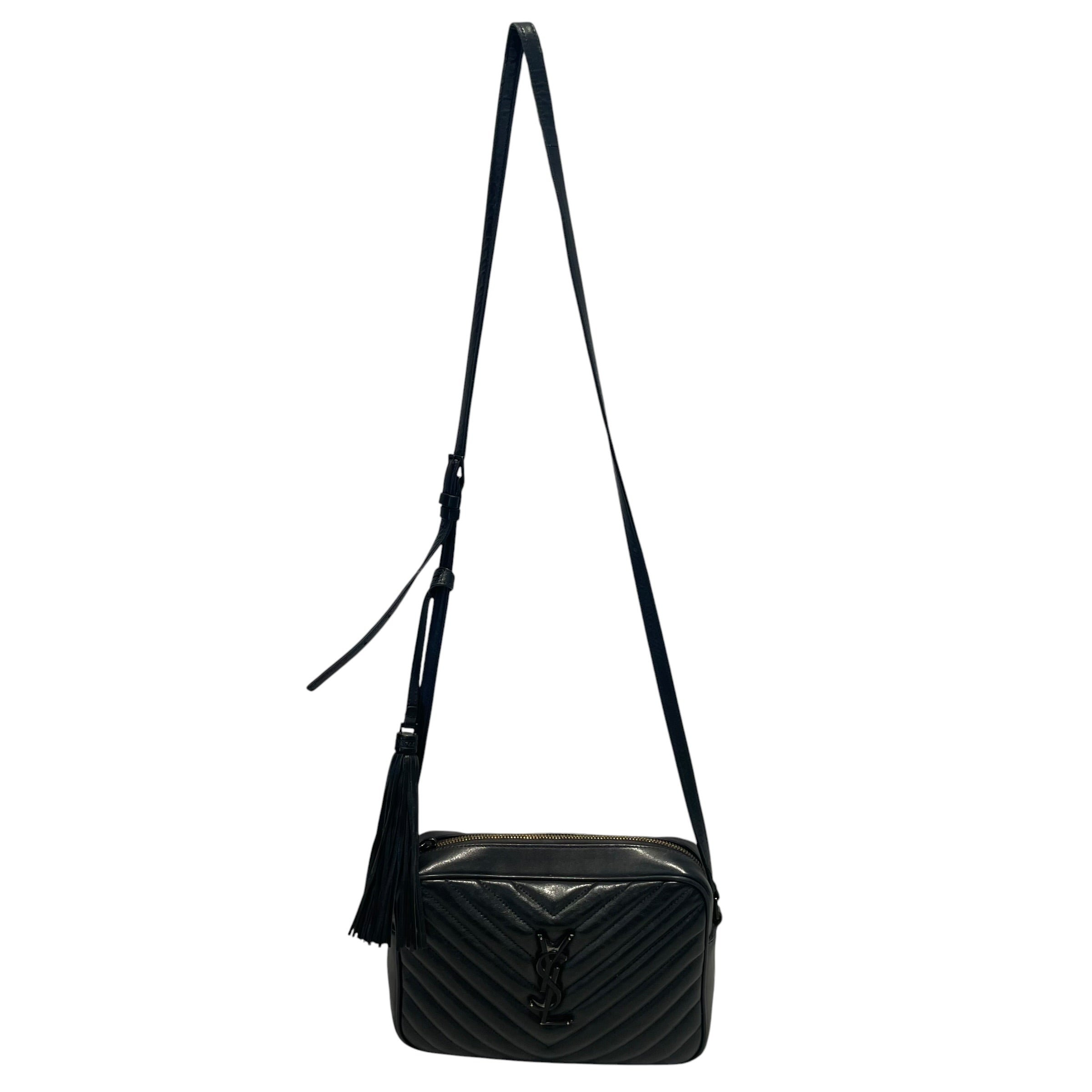 YVES SAINT LAURENT/Cross Body Bag/Leather/BLK/YSL Camera bag view 1