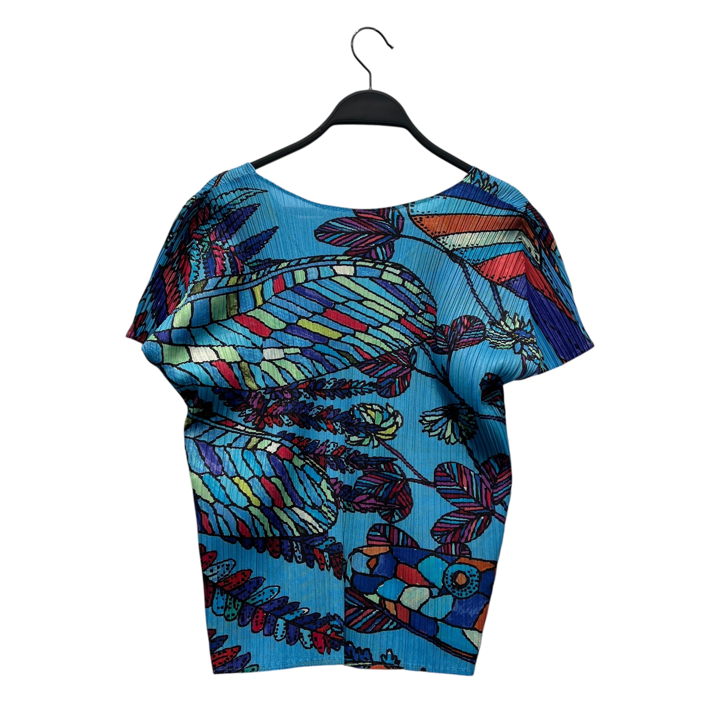 PLEATS PLEASE ISSEY MIYAKE/Blouse/OS/Floral Pattern/Polyester/BLU/multicolor view 2