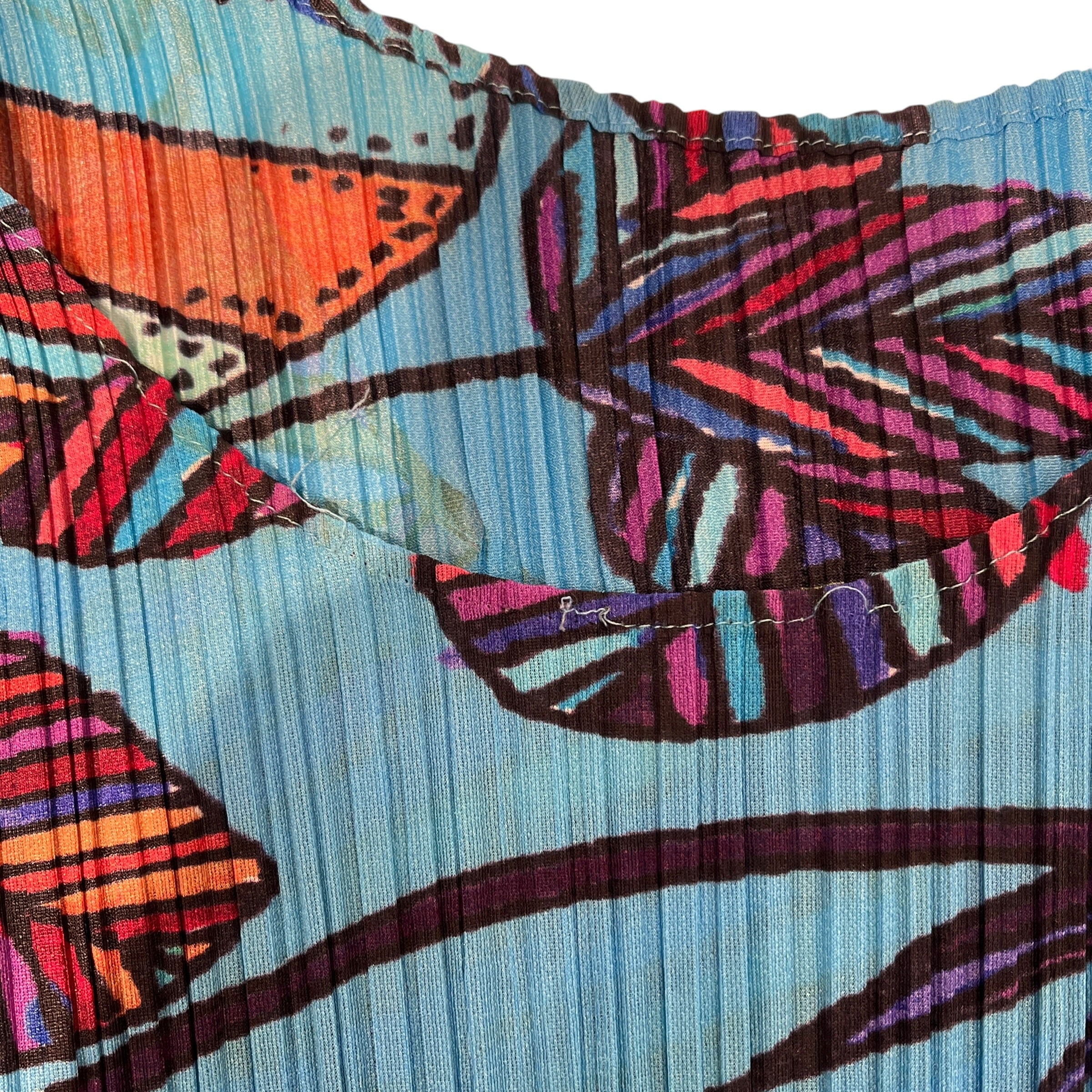 PLEATS PLEASE ISSEY MIYAKE/Blouse/OS/Floral Pattern/Polyester/BLU/multicolor view 4