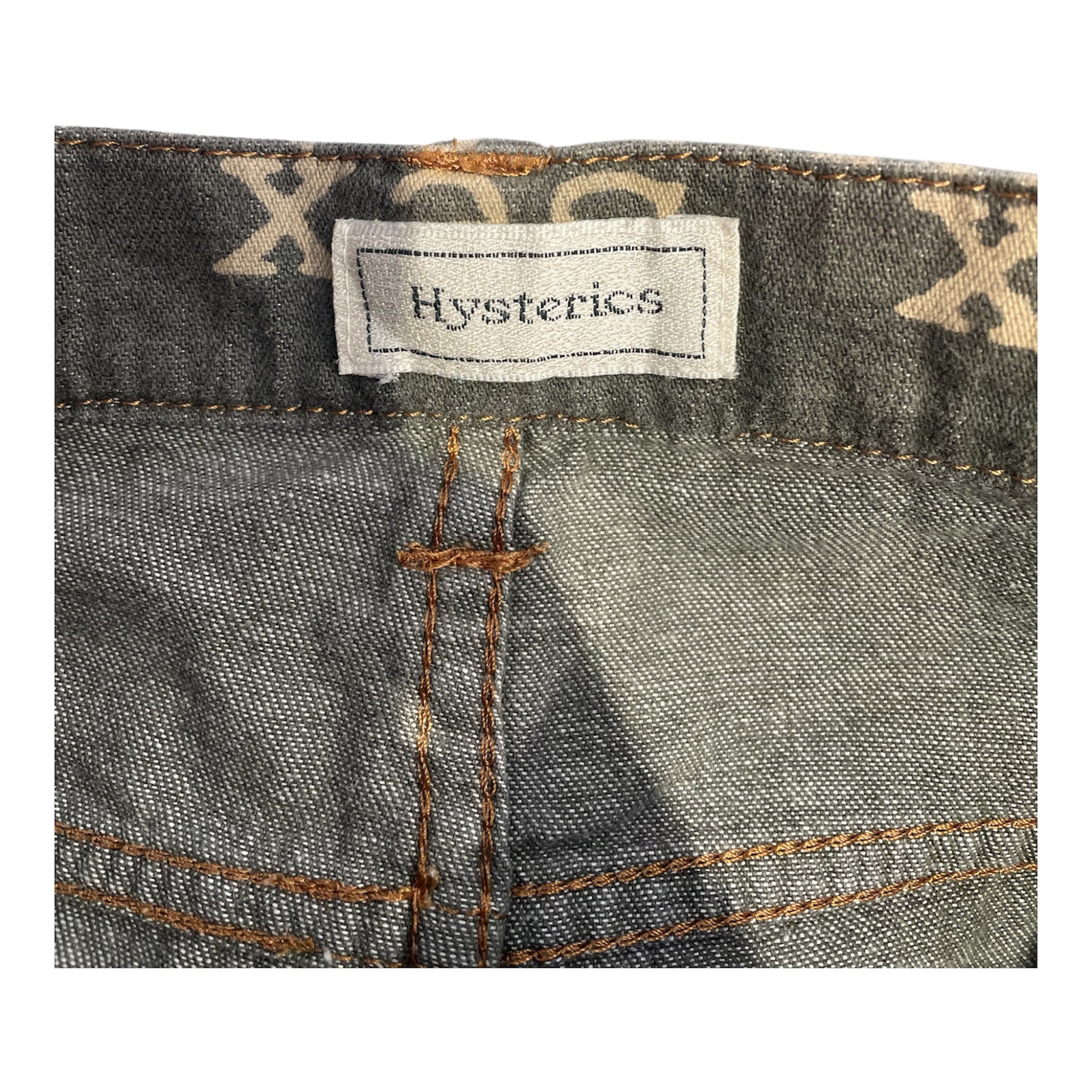 HYSTERIC GLAMOUR/Skinny Pants/26/All Over Print/Cotton/GRY/Button Fly/typewriter denim jeans view 3