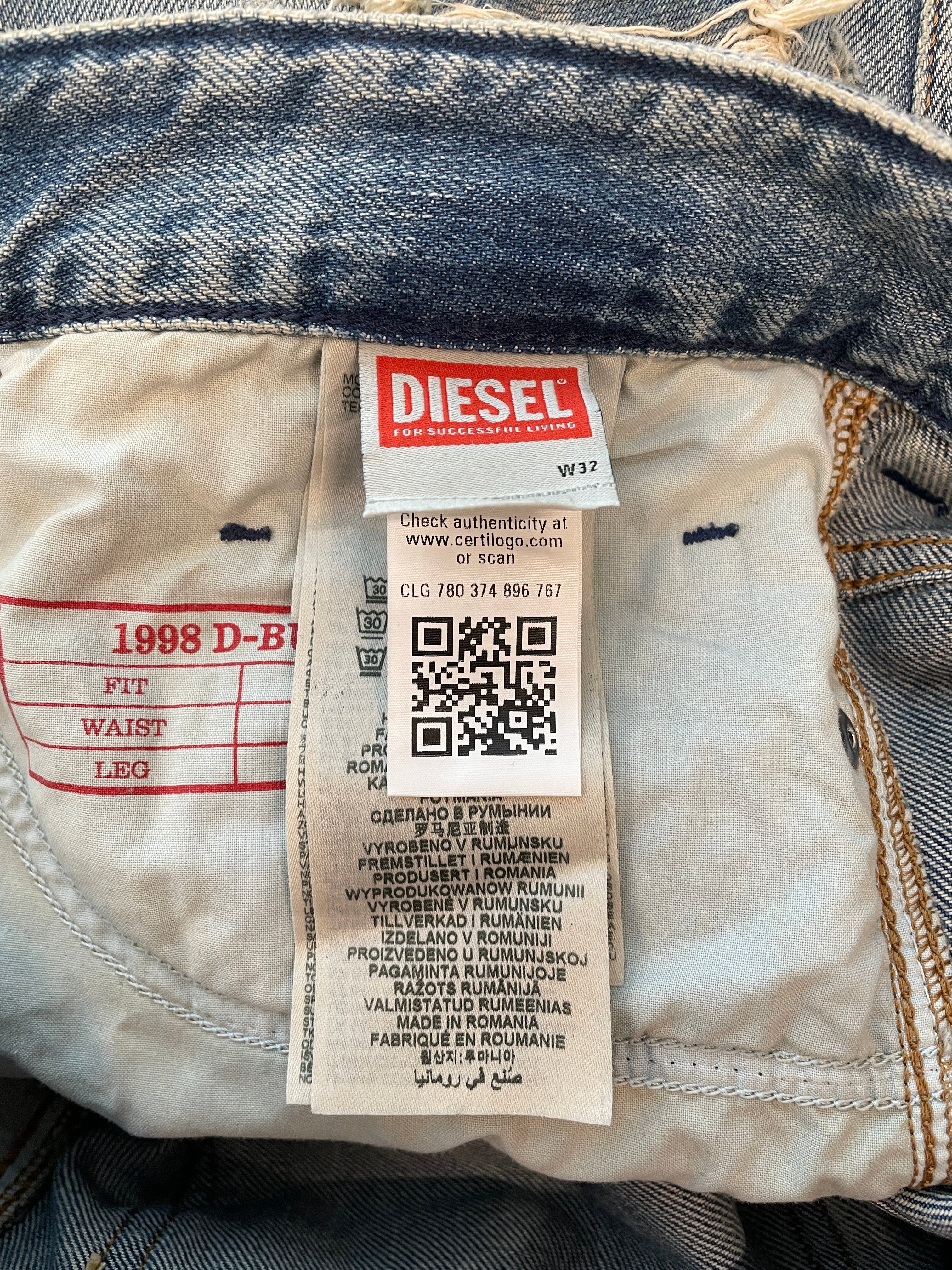 DIESEL/Bootcut Pants/32/Denim/BLU/DIESEL BOOTCUT DISTRESSED JEAN view 5