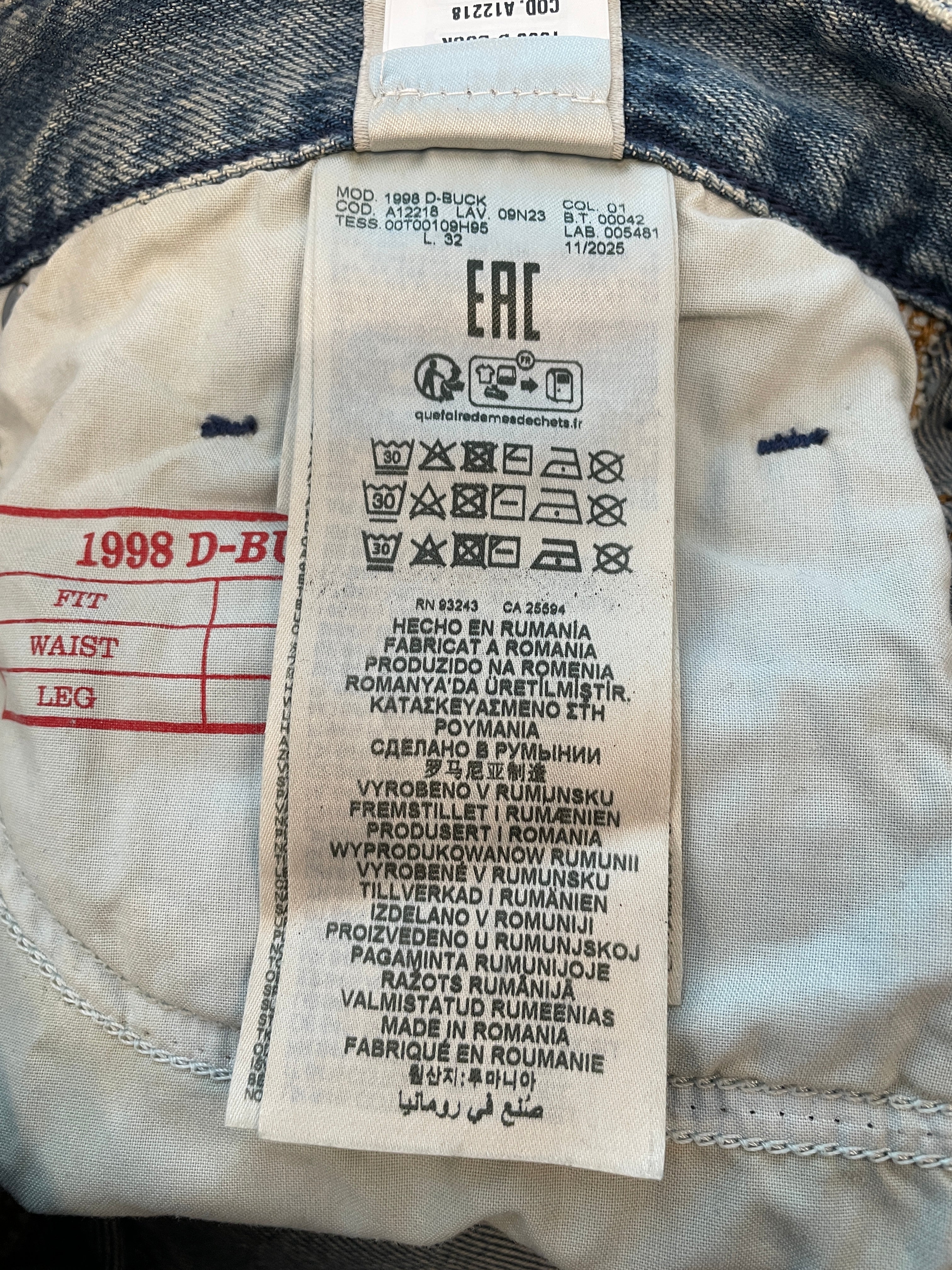 DIESEL/Bootcut Pants/32/Denim/BLU/DIESEL BOOTCUT DISTRESSED JEAN view 7