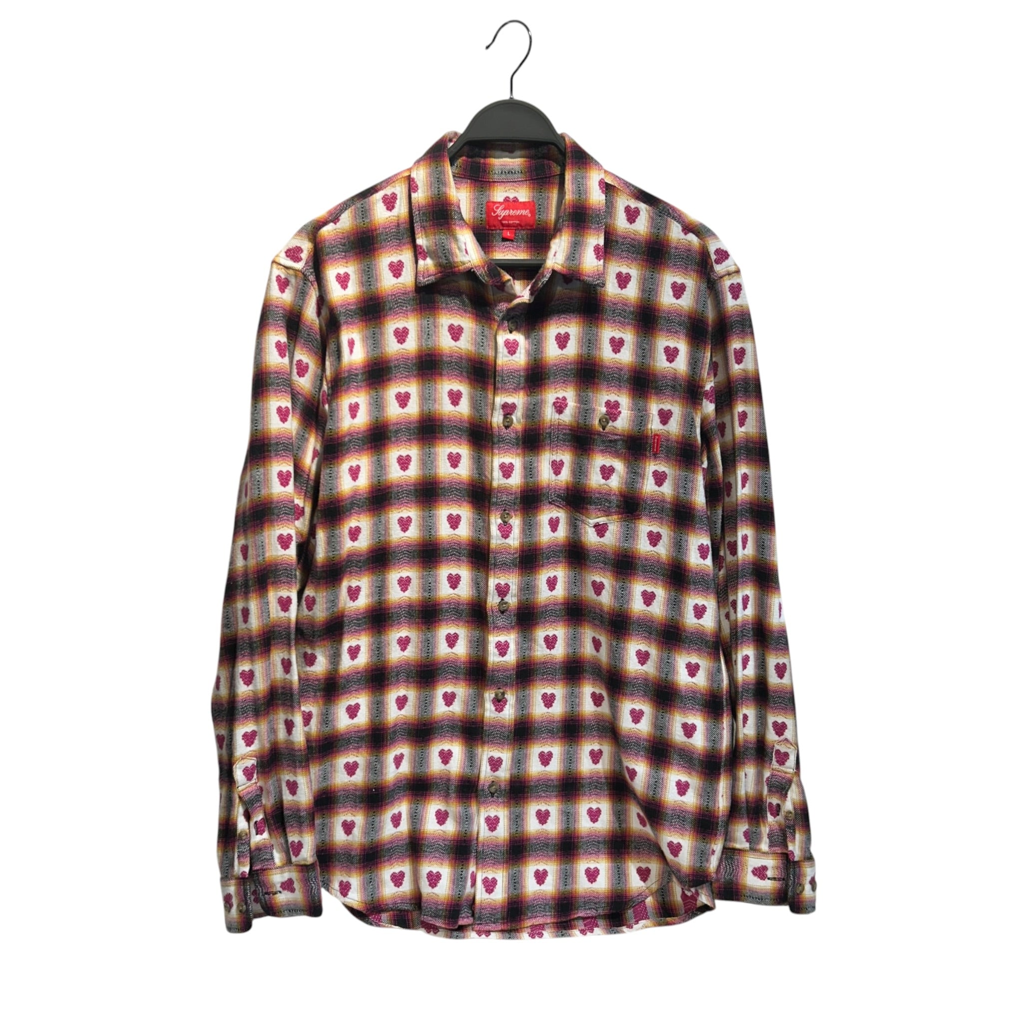 Supreme/Flannel Shirt/L/Cotton/PPL/All Over Print/Hearts Flannel view 1