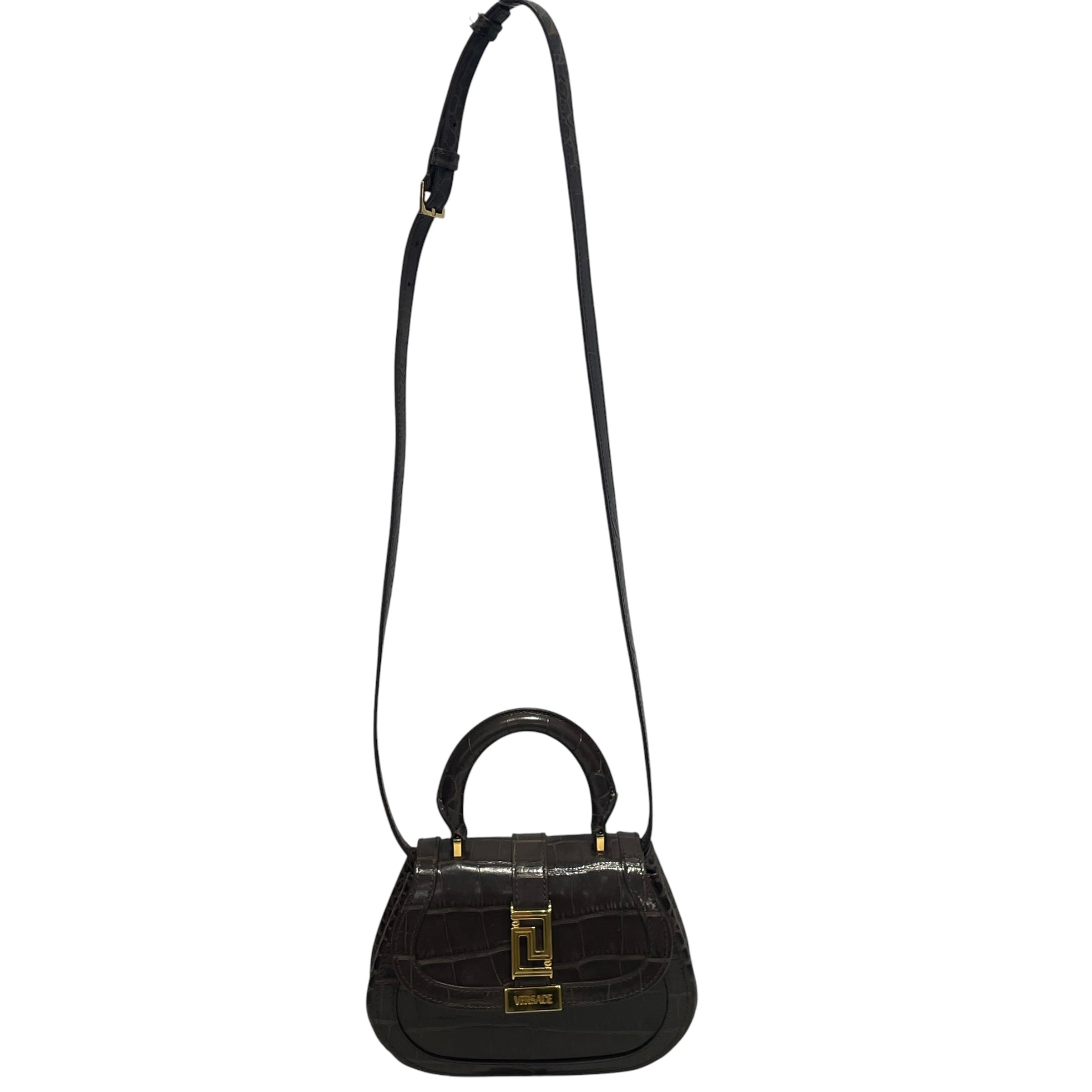 VERSACE/Hand Bag/Leather/BRW/Greca Goddess Mini Croc view 6