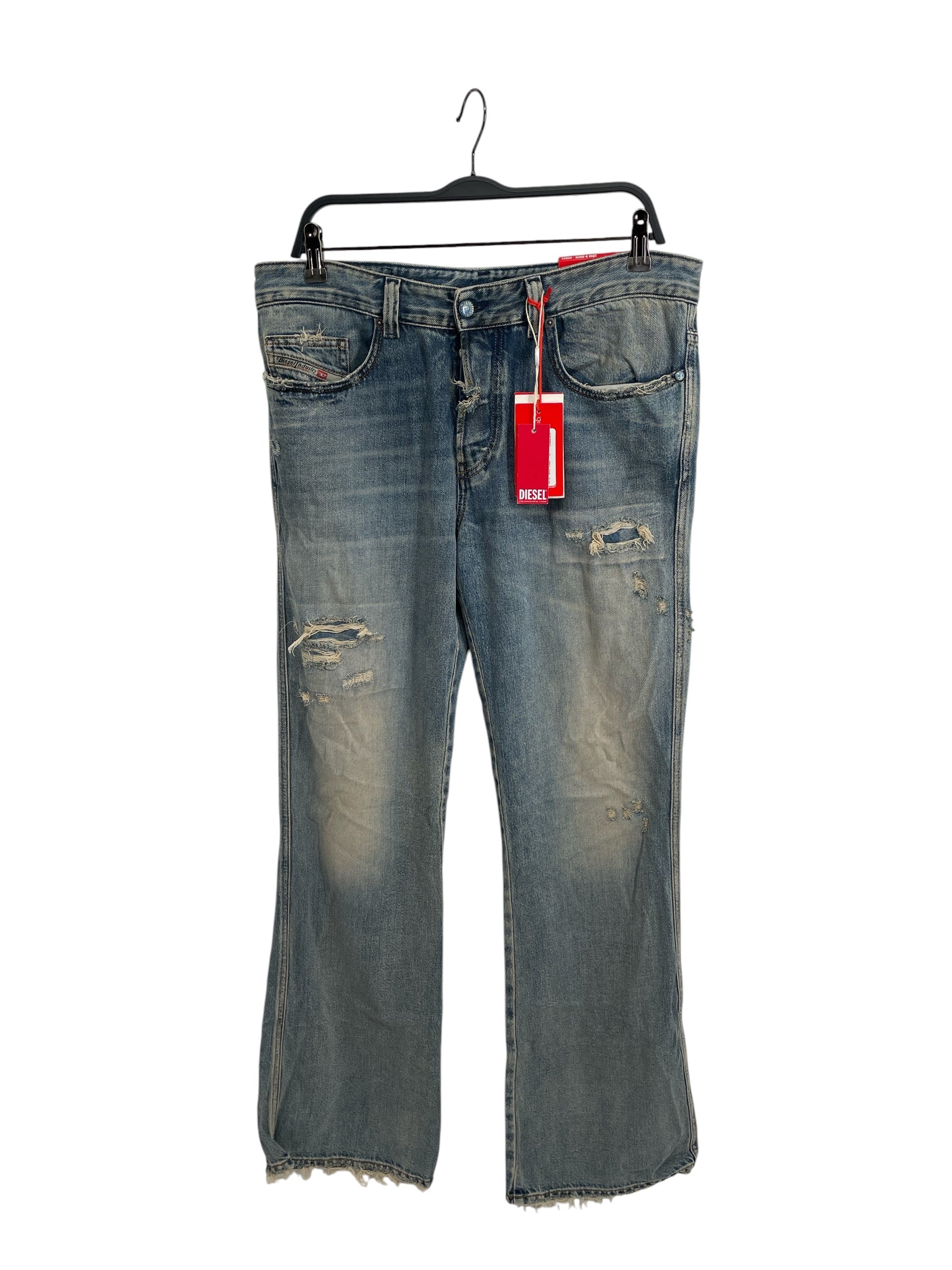 DIESEL/Bootcut Pants/32/Denim/BLU/DIESEL BOOTCUT DISTRESSED JEAN view 1
