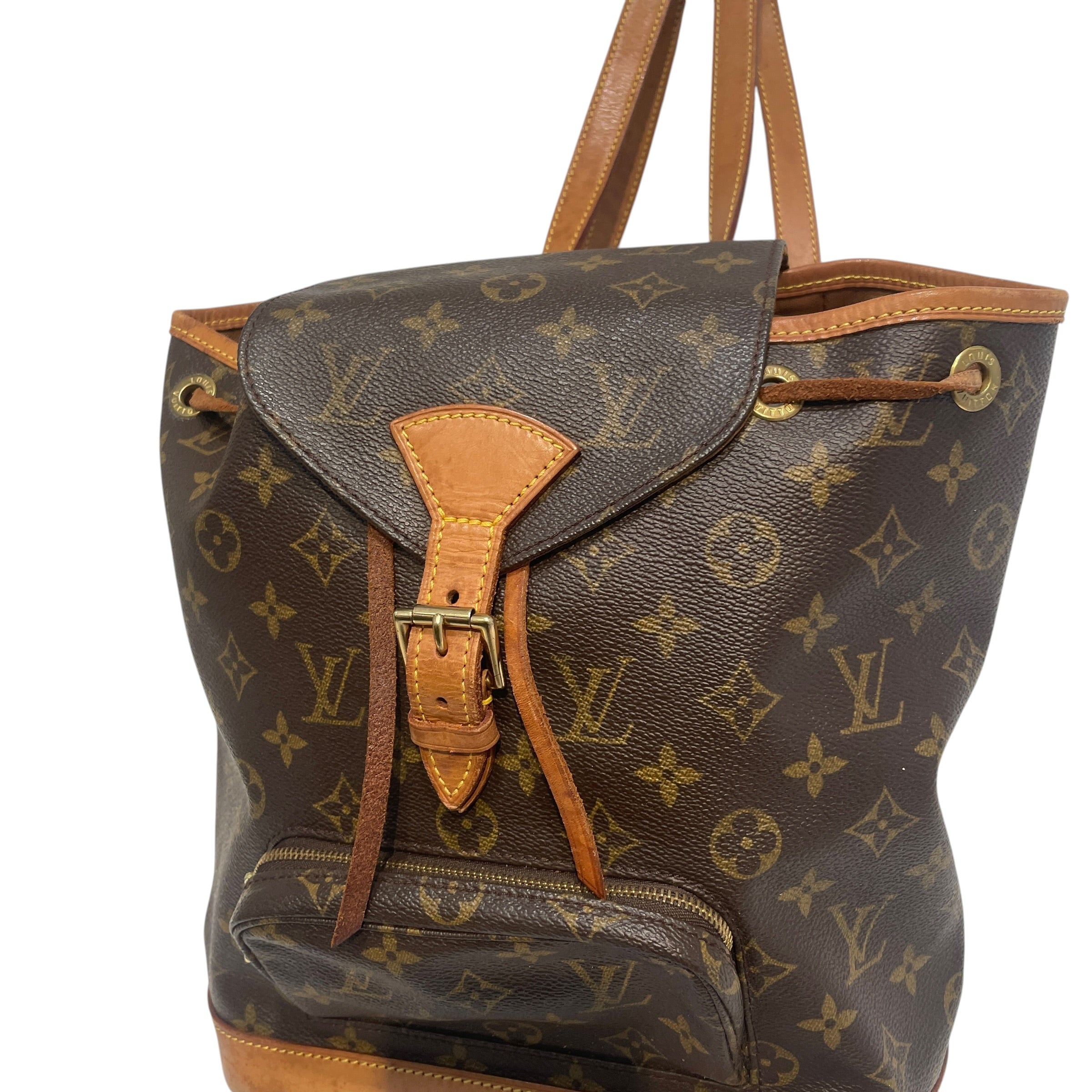 LOUIS VUITTON/Backpack/Monogram/Leather/BRW/Monogram Montsouris MM view 3