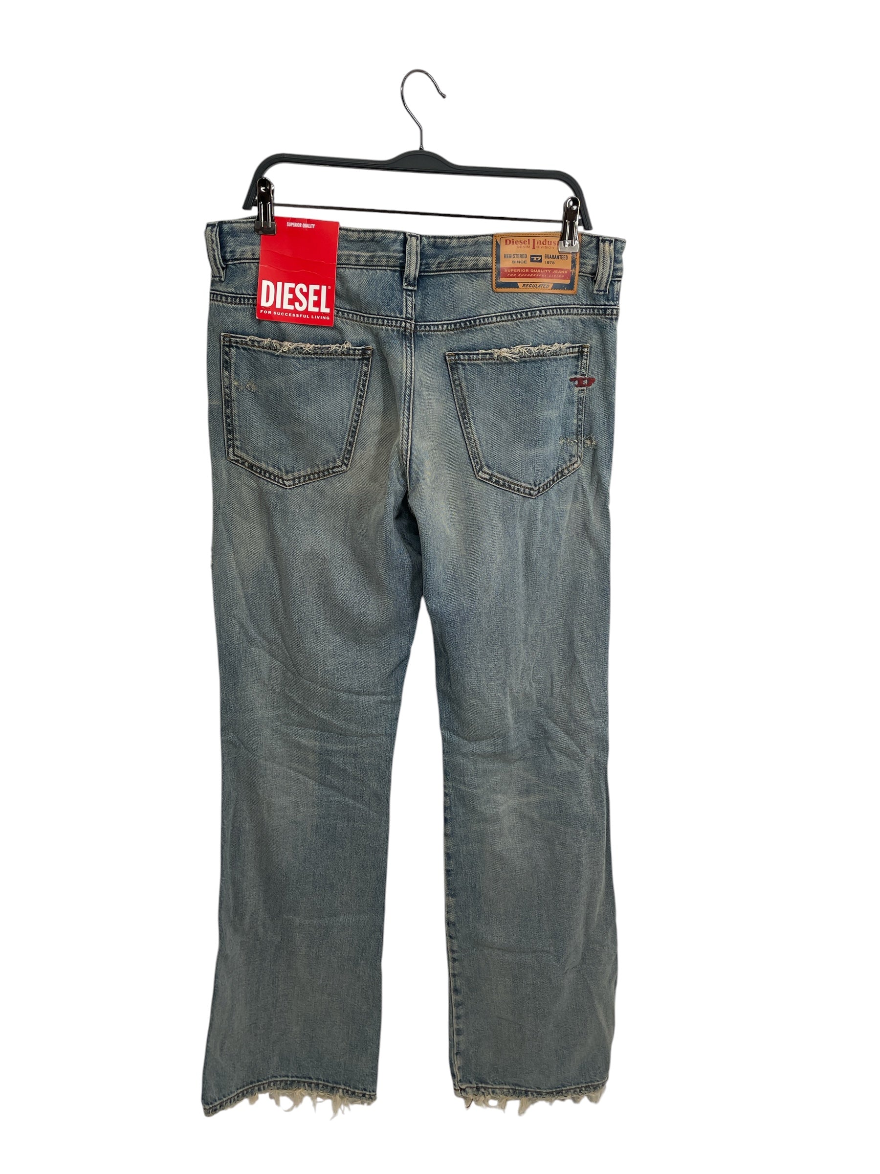 DIESEL/Bootcut Pants/32/Denim/BLU/DIESEL BOOTCUT DISTRESSED JEAN view 3
