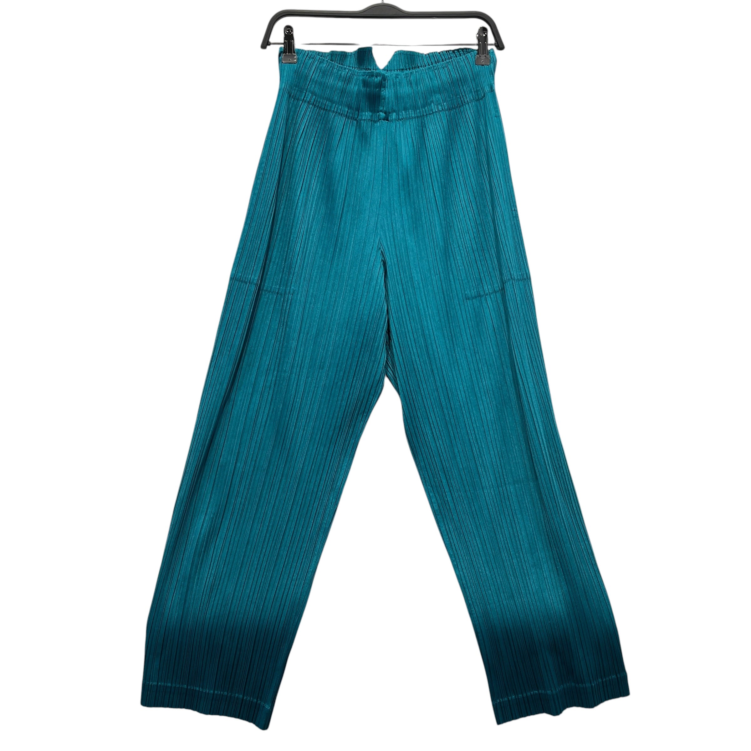 PLEATS PLEASE ISSEY MIYAKE/Bottoms/FREE/Polyester/BLU/tapered high waist turquoise view 4