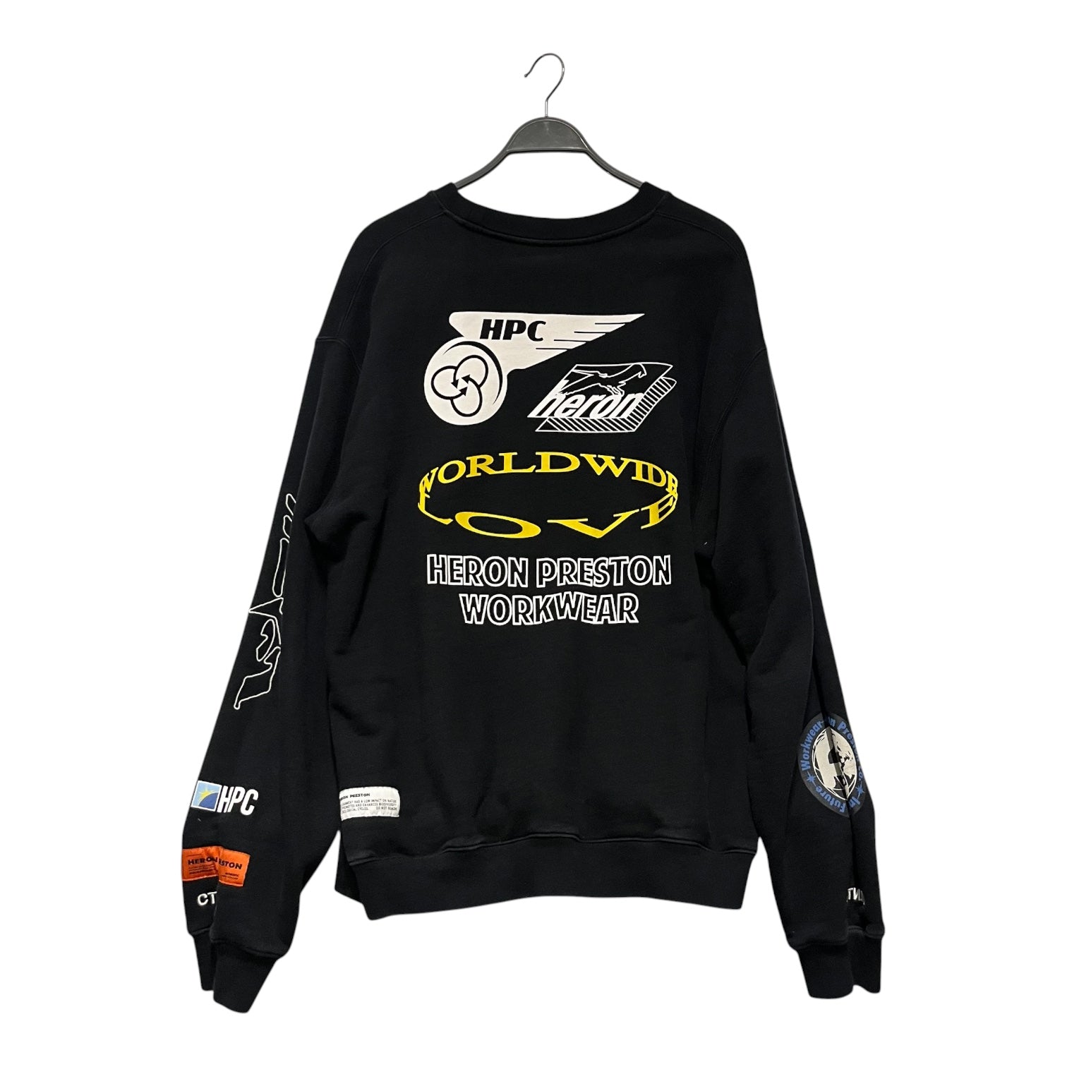 HERON PRESTON/Sweatshirt/L/Graphic/Cotton/BLK/world wide love view 2