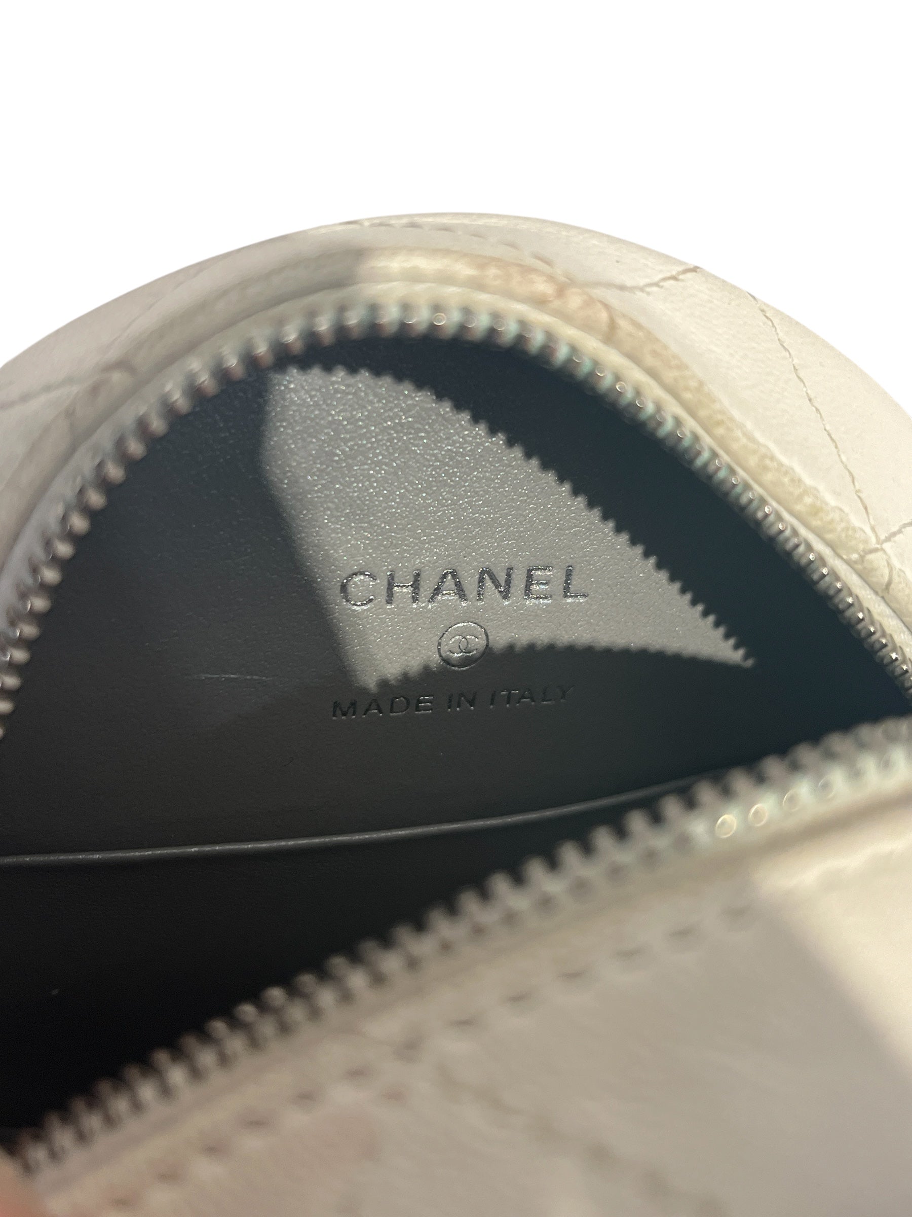 CHANEL/Cross Body Bag/Leather/WHT/LAMBSKIN SILVER HEARD FRONT view 5