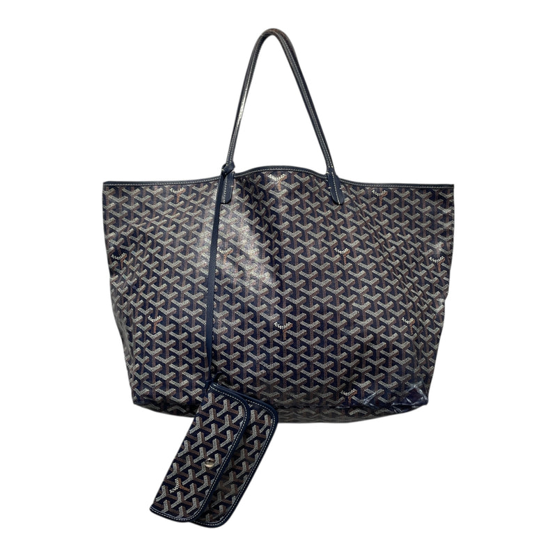 GOYARD/Tote Bag/Monogram/Leather/NVY/ST. LOUIS