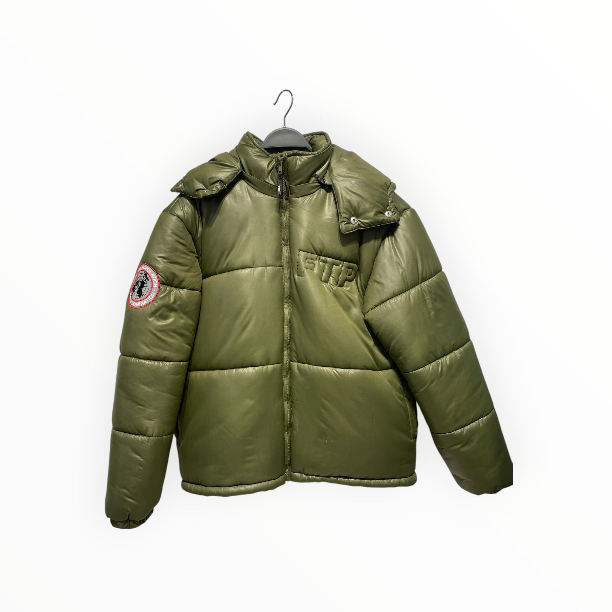 FTP/Puffer Jkt/L/Polyester/GRN/WORLD DOMINATION view 1