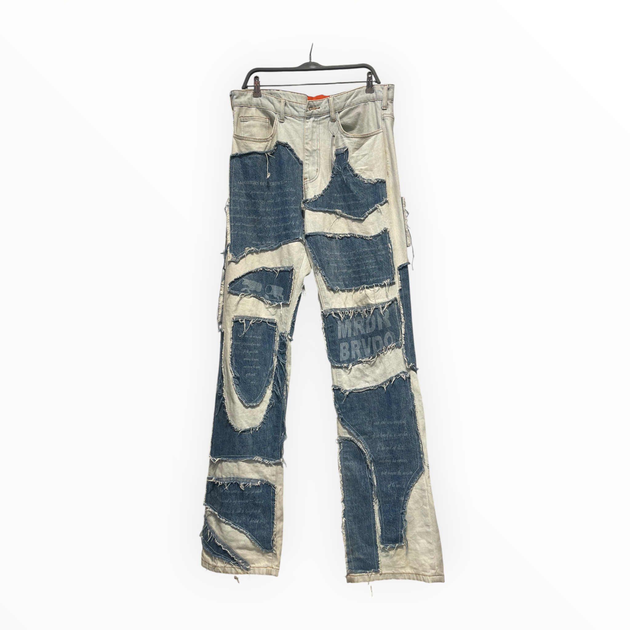 WHO DECIDES WAR/Straight Pants/34/Denim/BLU/Distressed/PATCHED JEANS view 1