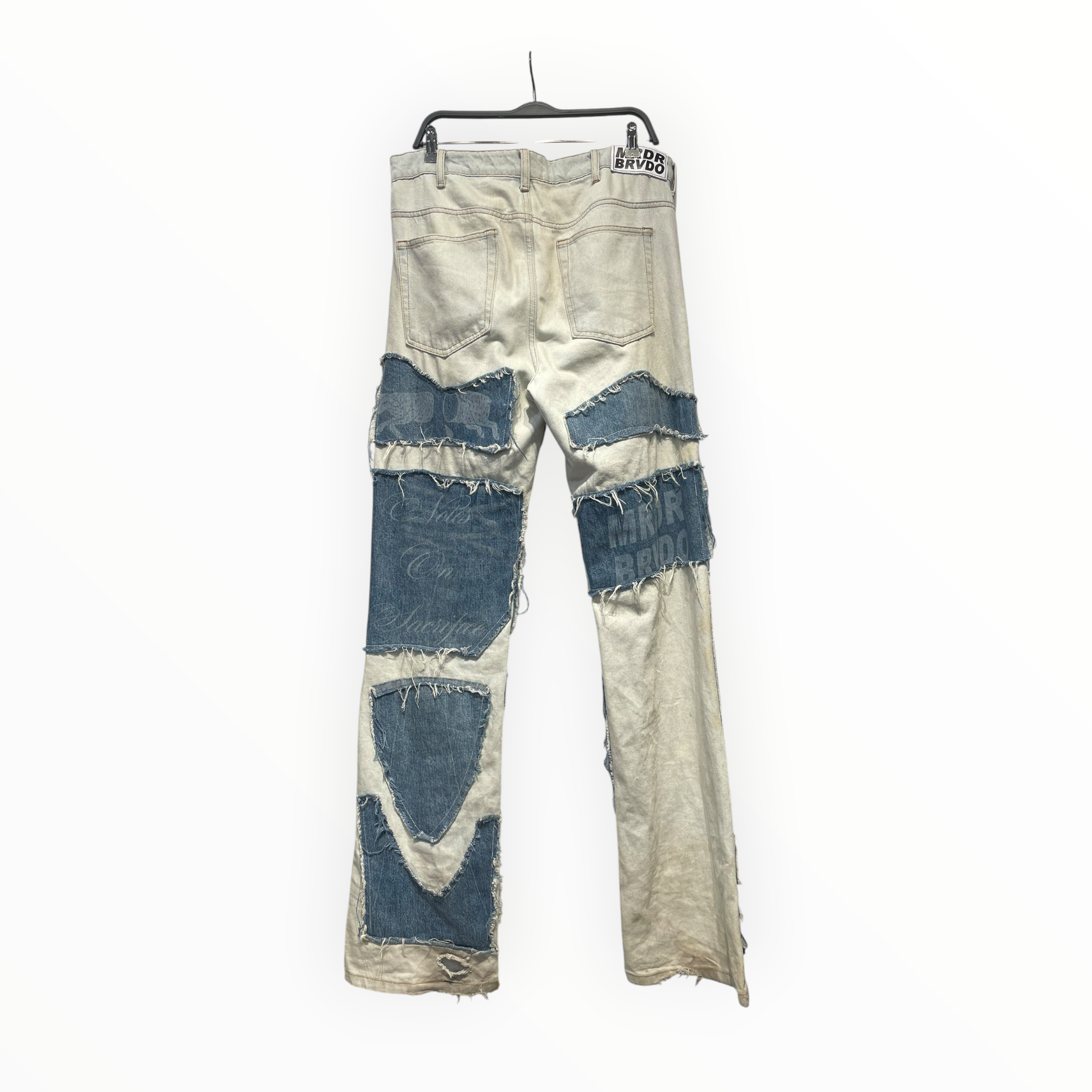 WHO DECIDES WAR/Straight Pants/34/Denim/BLU/Distressed/PATCHED JEANS view 2