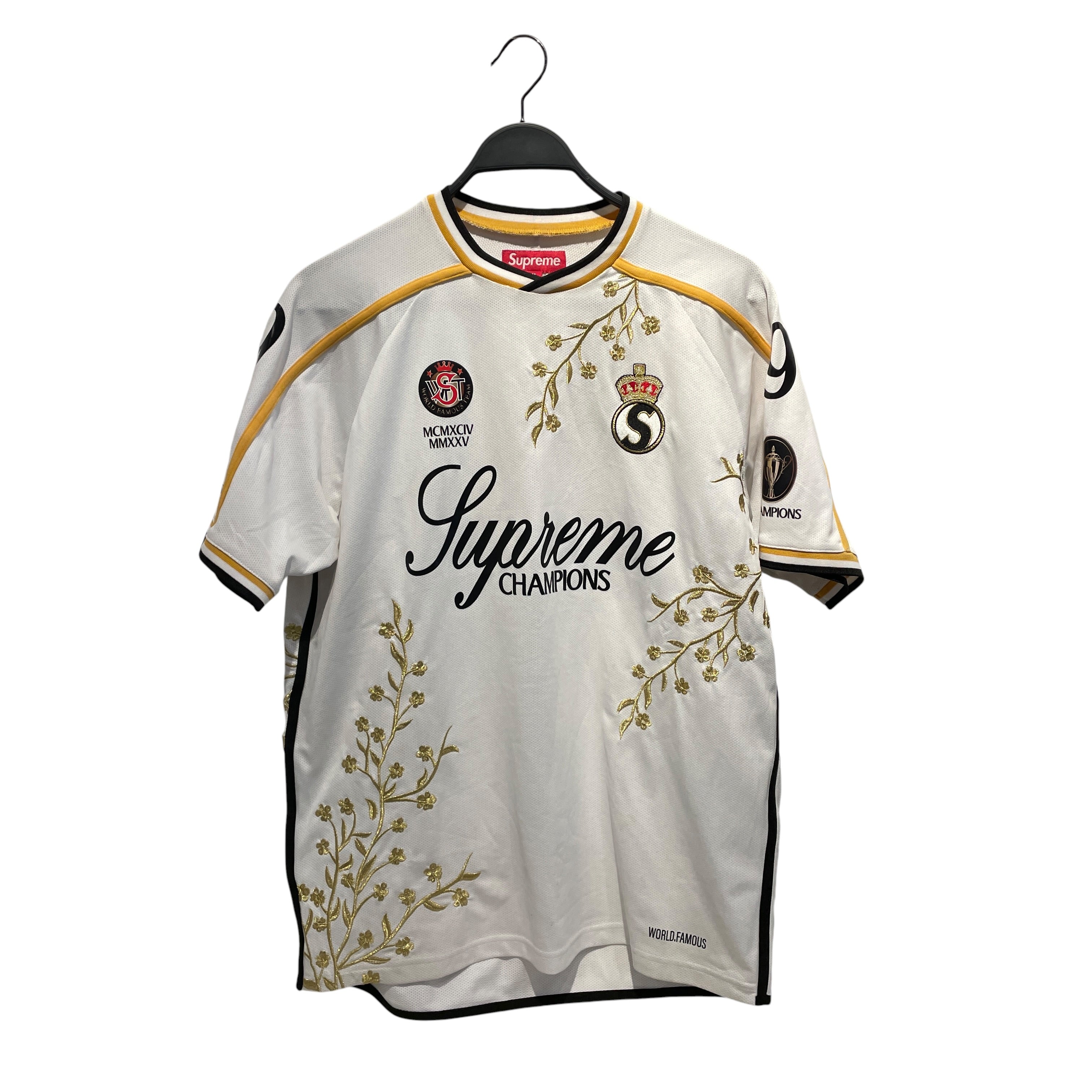 Supreme/T-Shirt/M/Polyester/WHT/FLORAL SOCCER JERSEY view 1