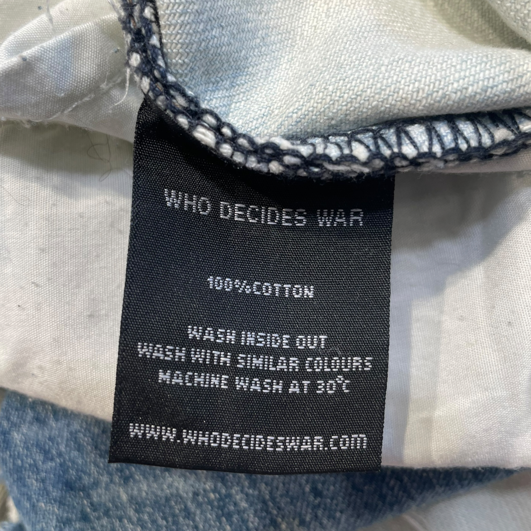 WHO DECIDES WAR/Straight Pants/34/Denim/BLU/Distressed/PATCHED JEANS view 4