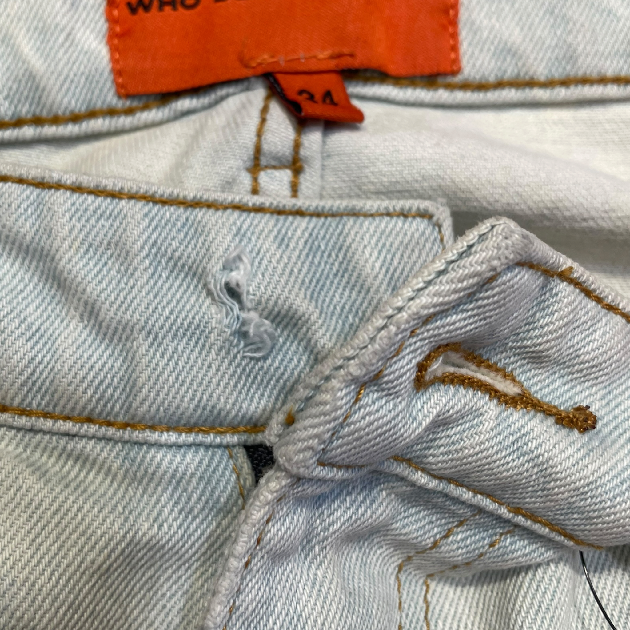 WHO DECIDES WAR/Straight Pants/34/Denim/BLU/Distressed/PATCHED JEANS view 6