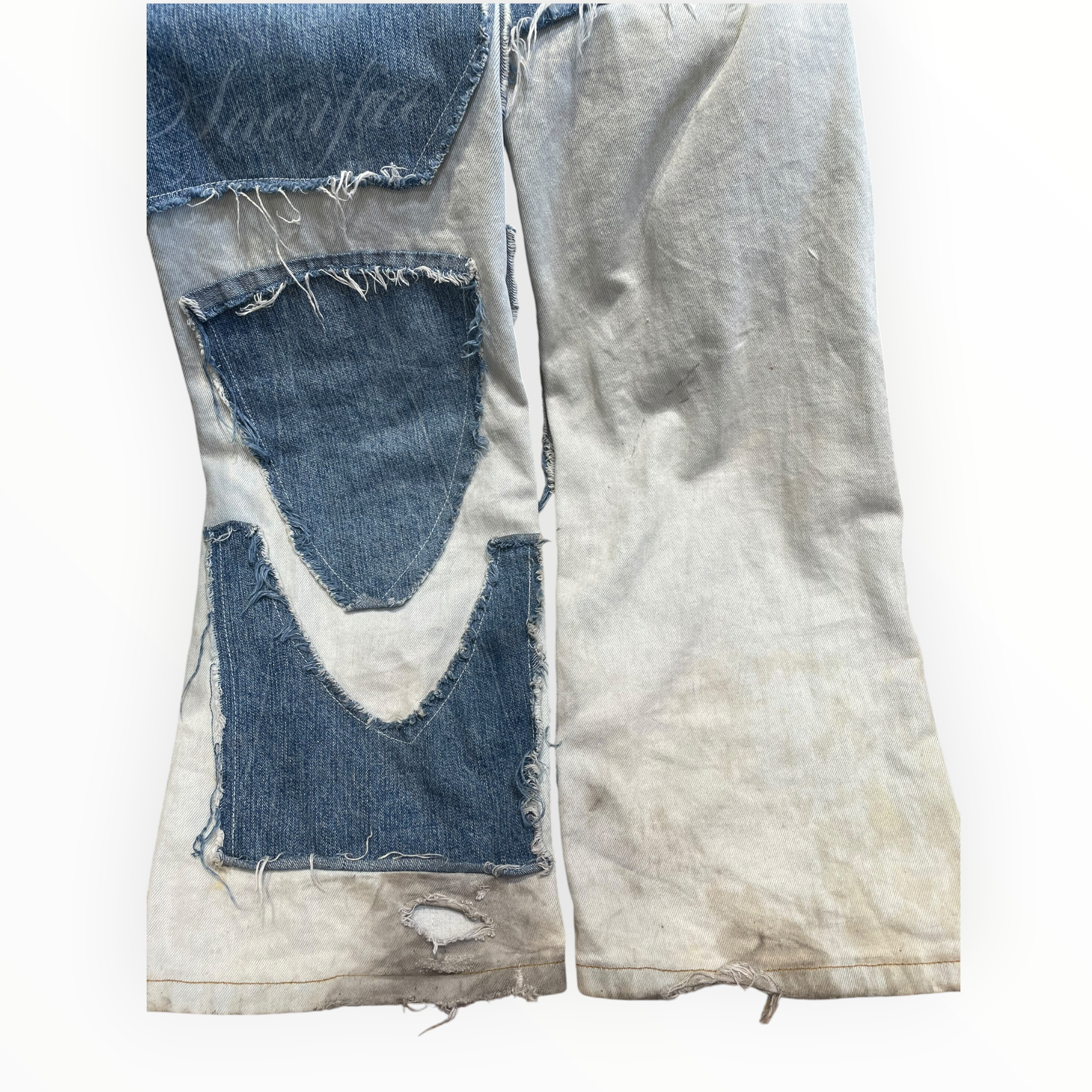 WHO DECIDES WAR/Straight Pants/34/Denim/BLU/Distressed/PATCHED JEANS view 7