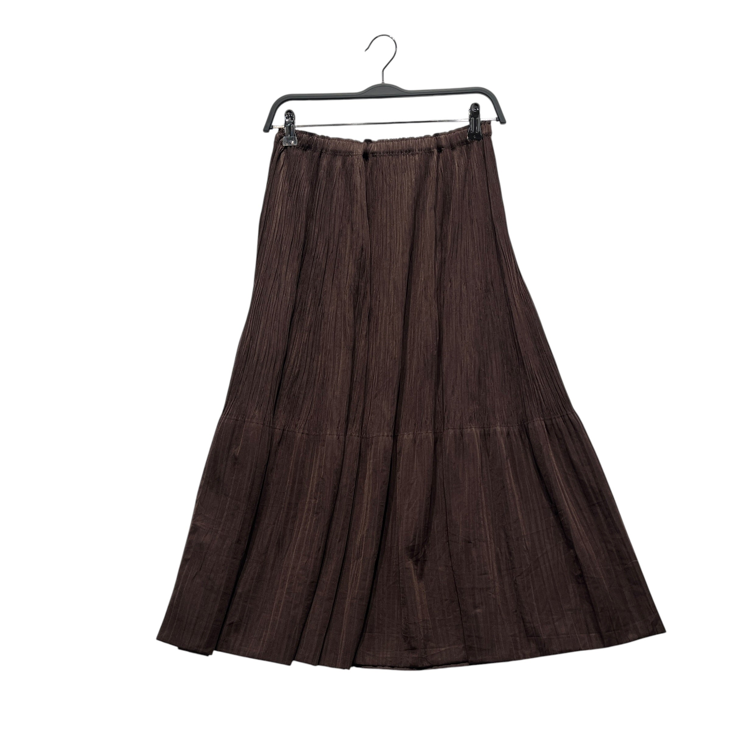 PLEATS PLEASE ISSEY MIYAKE/Long Skirt/3/Polyester/BRW/Midi Length/flowy tiered skirt view 2