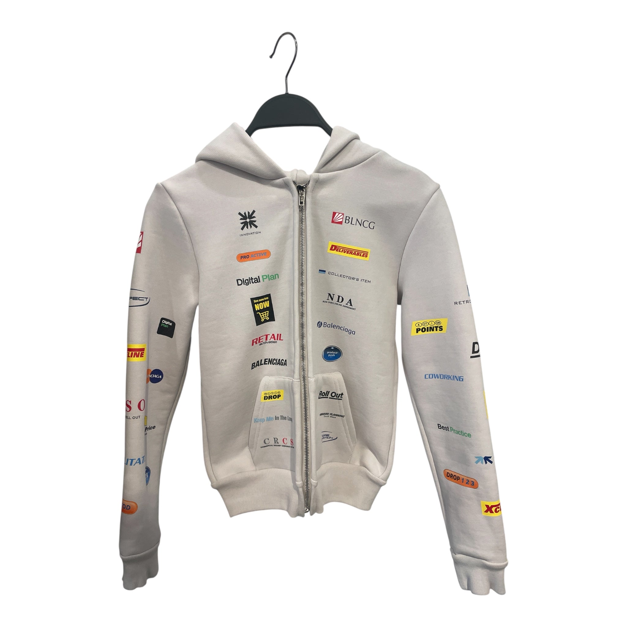 BALENCIAGA/Hoodie/XS/Cotton/WHT/