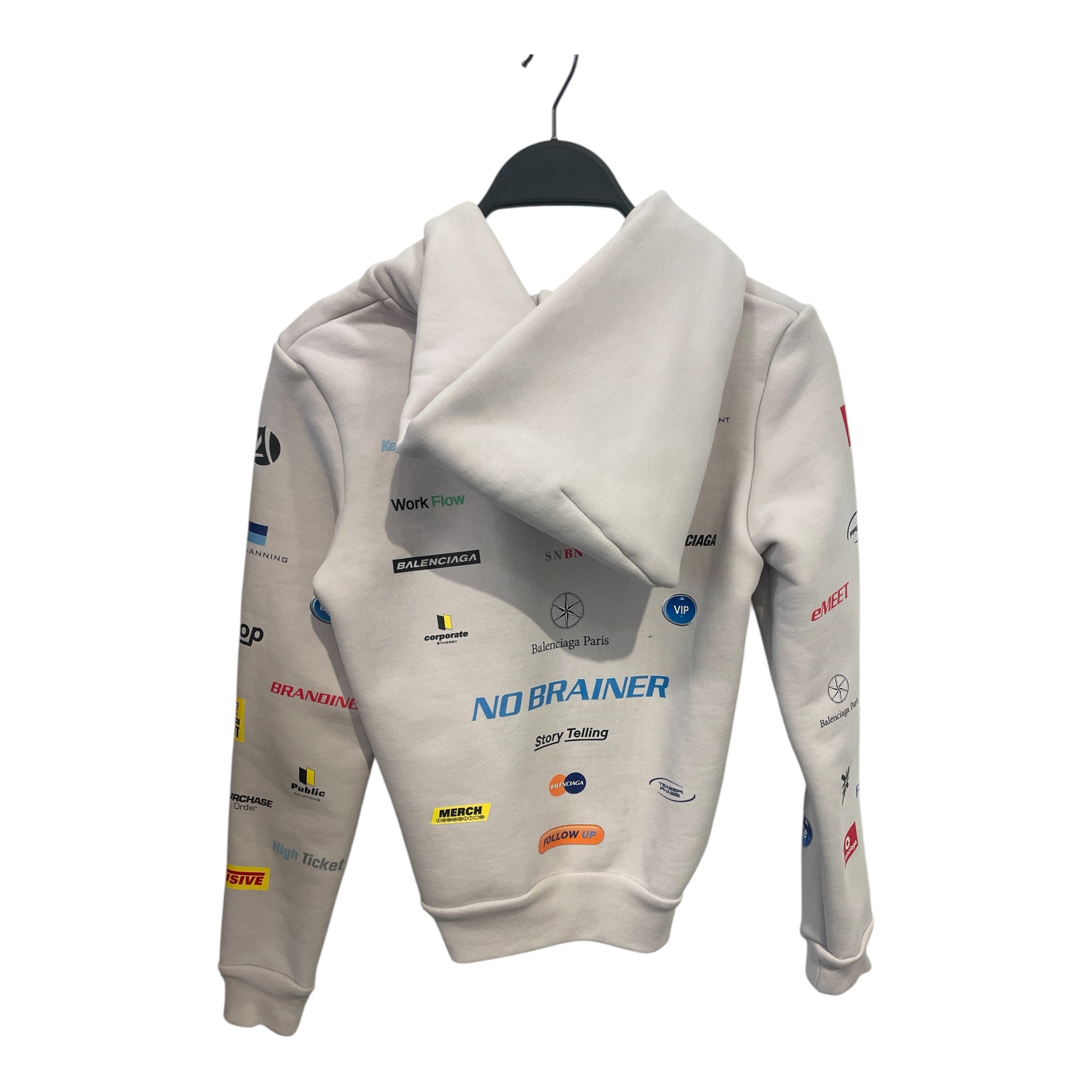 BALENCIAGA/Zip Up Hoodie/XXS/Cotton/WHT/BUSINESS ENGLISH view 2