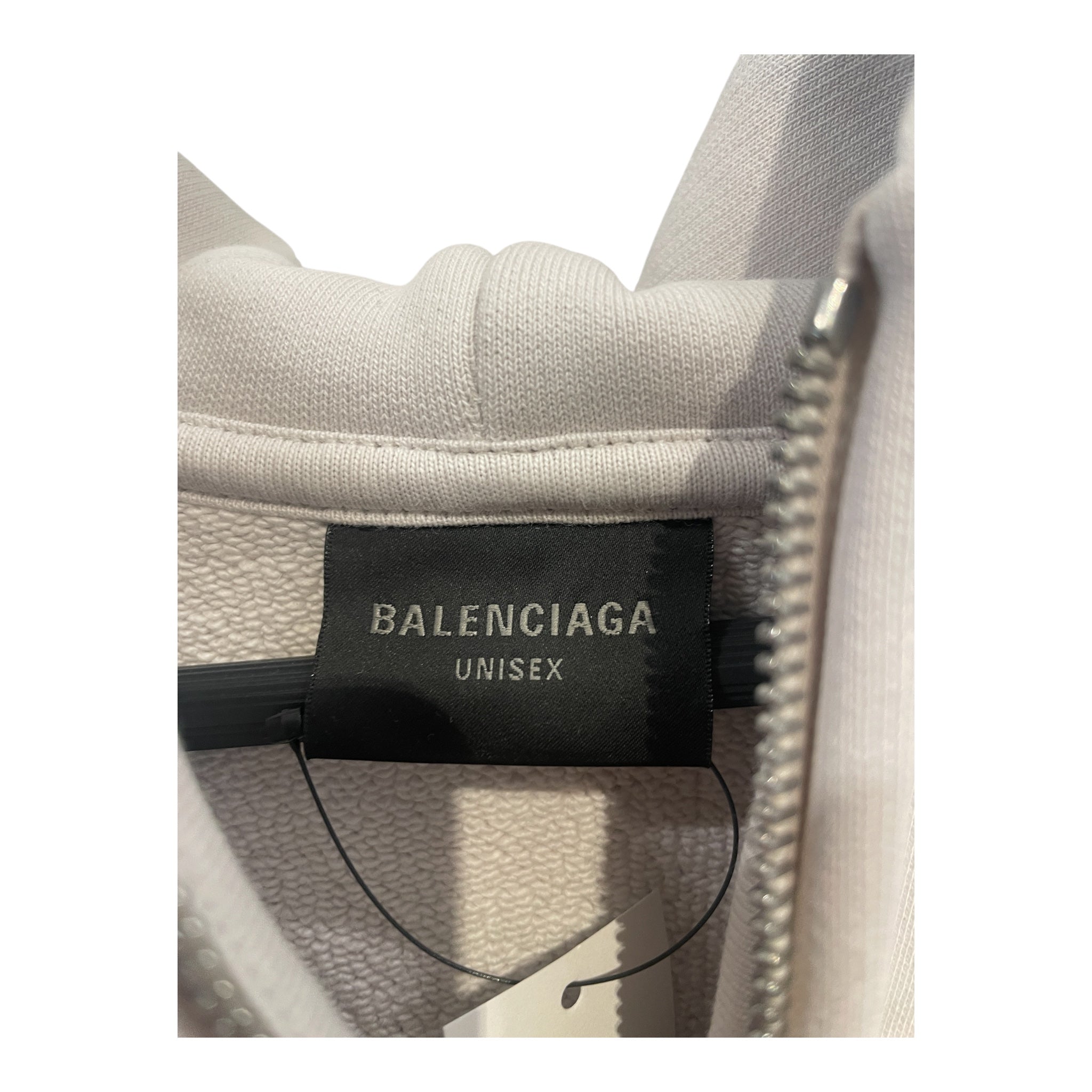 BALENCIAGA/Zip Up Hoodie/XXS/Cotton/WHT/BUSINESS ENGLISH view 3