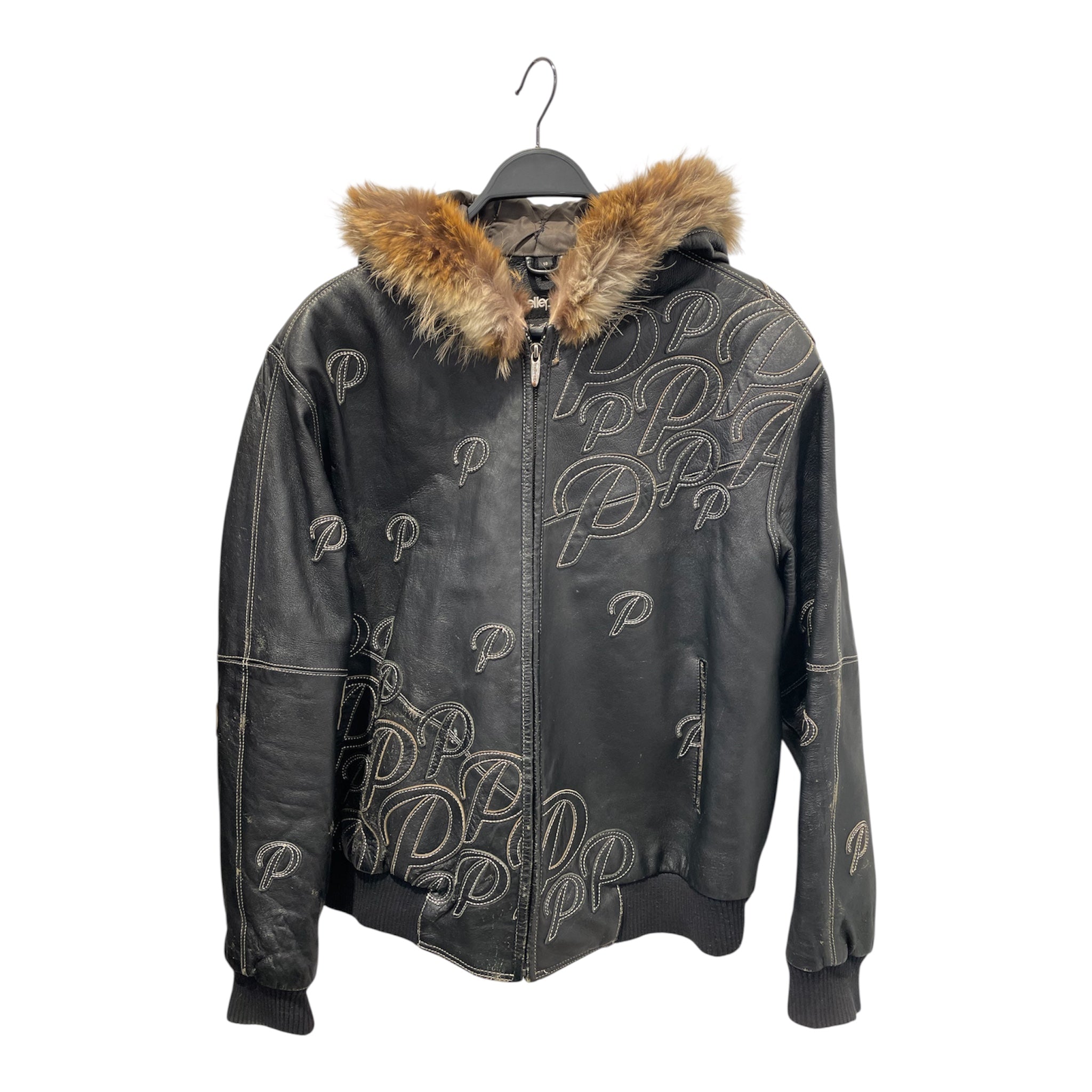 Pelle Pelle/Leather Jkt/18/Leather/BLK/MARC BUCHANAN FUR EMBROIDER P view 1