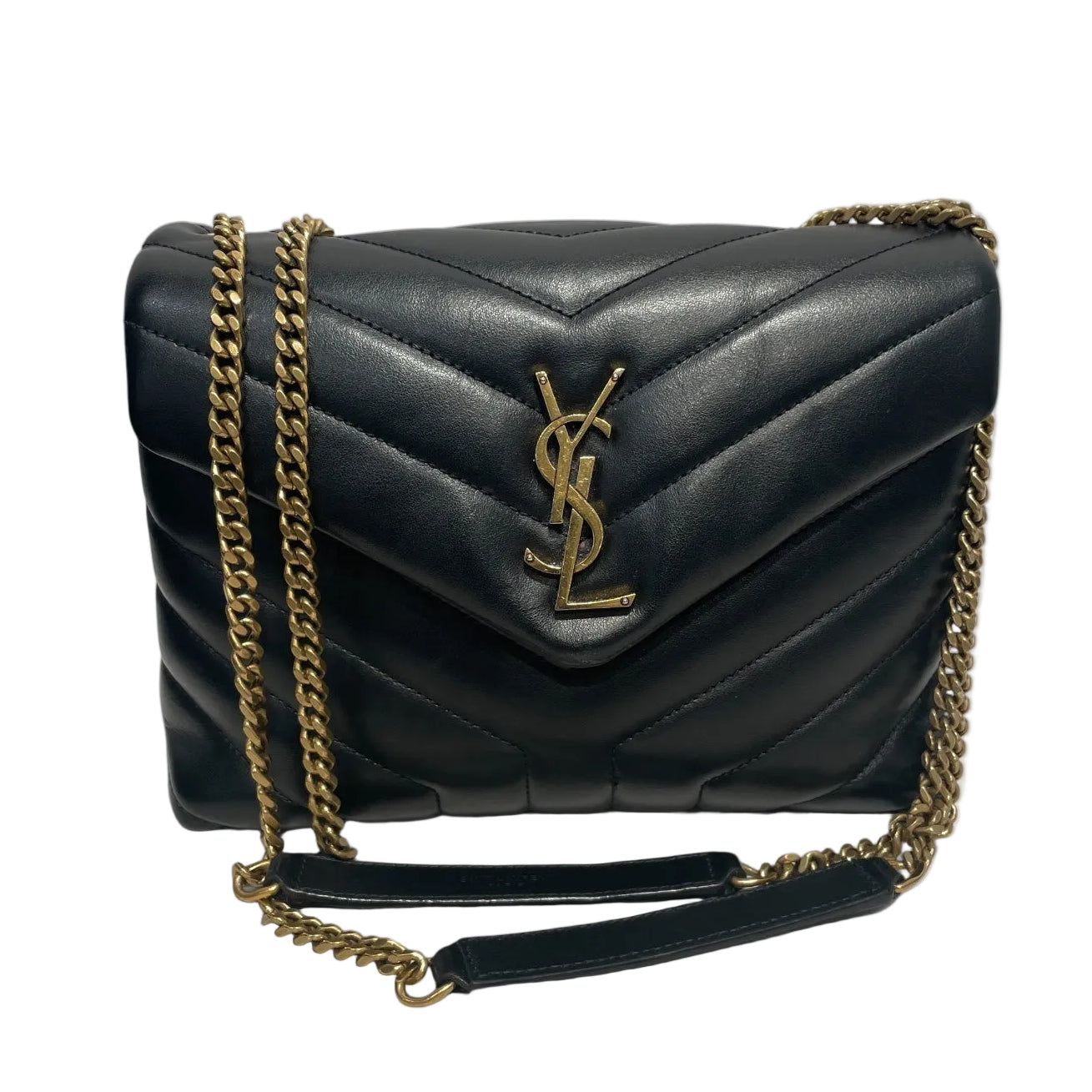 YVES SAINT LAURENT/Cross Body Bag/Leather/BLK/quiltedloulou view 1