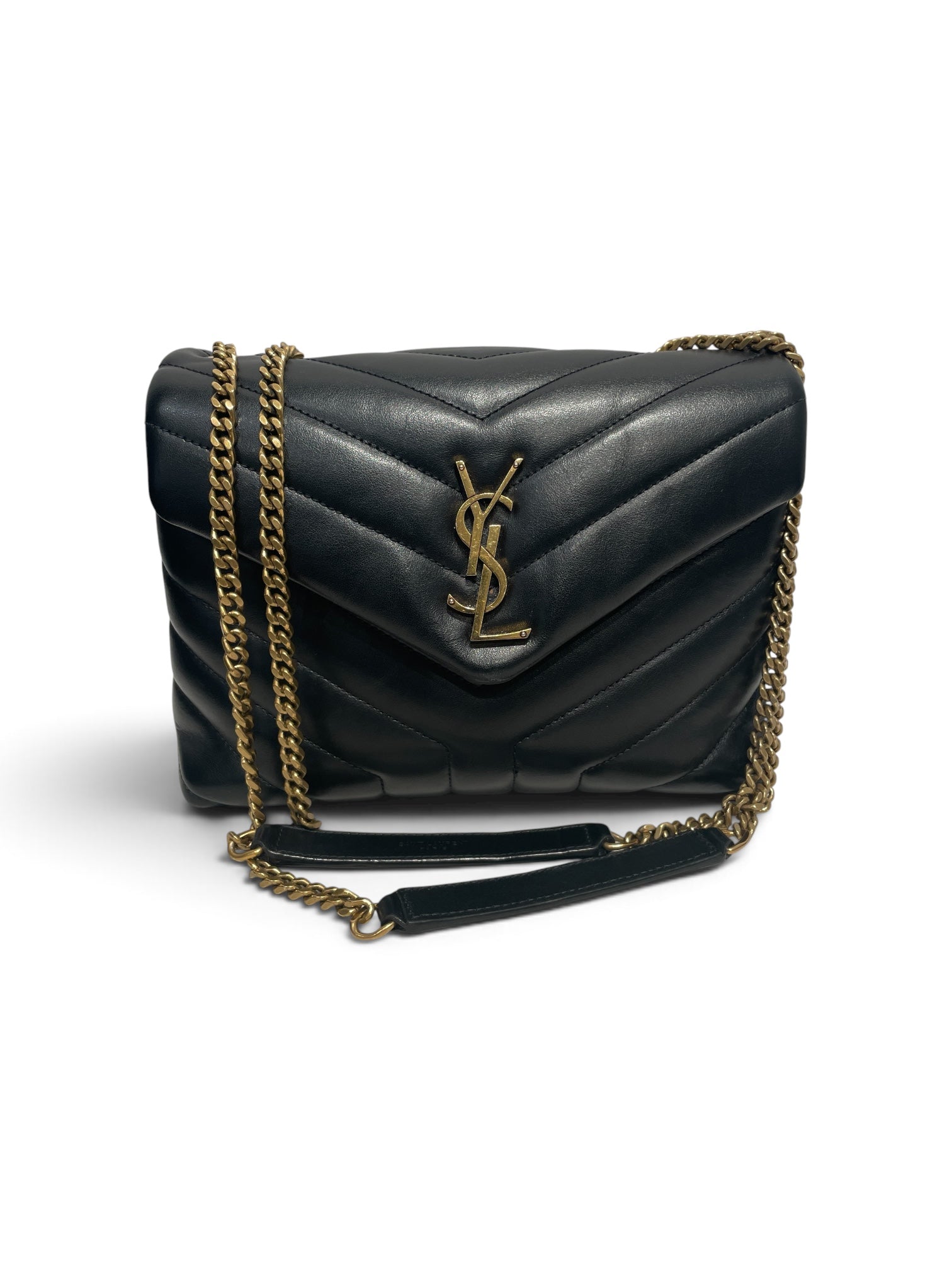 YVES SAINT LAURENT/Cross Body Bag/Leather/BLK/quiltedloulou view 1