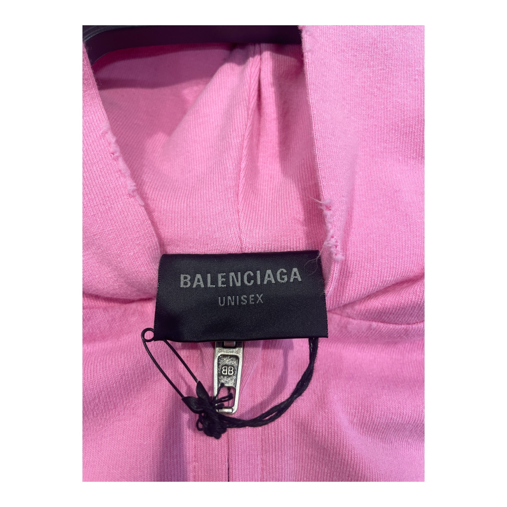 BALENCIAGA/Zip Up Hoodie/S/Cotton/PNK/ view 3