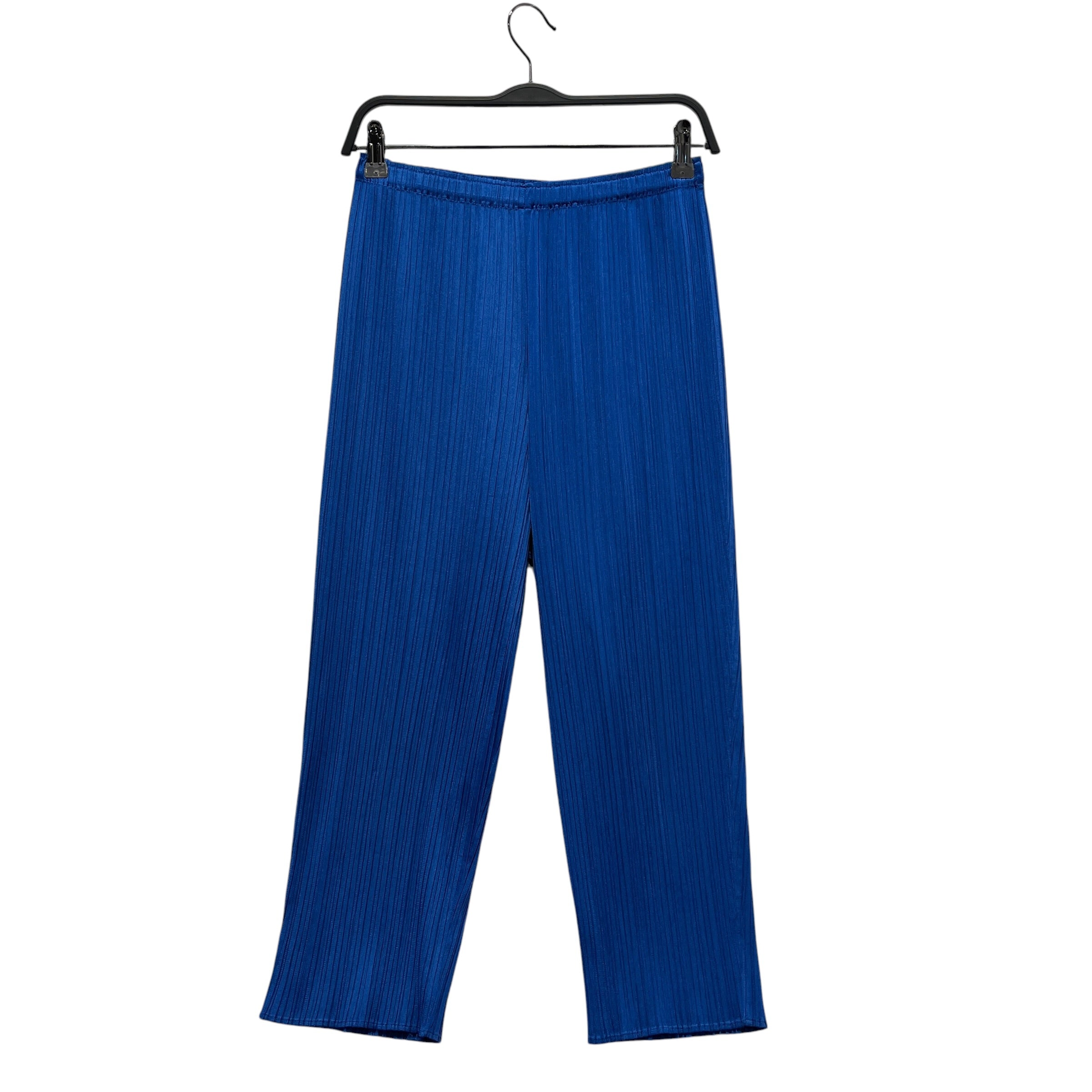 PLEATS PLEASE ISSEY MIYAKE/Bottoms/5/Polyester/BLU/crop taper view 3