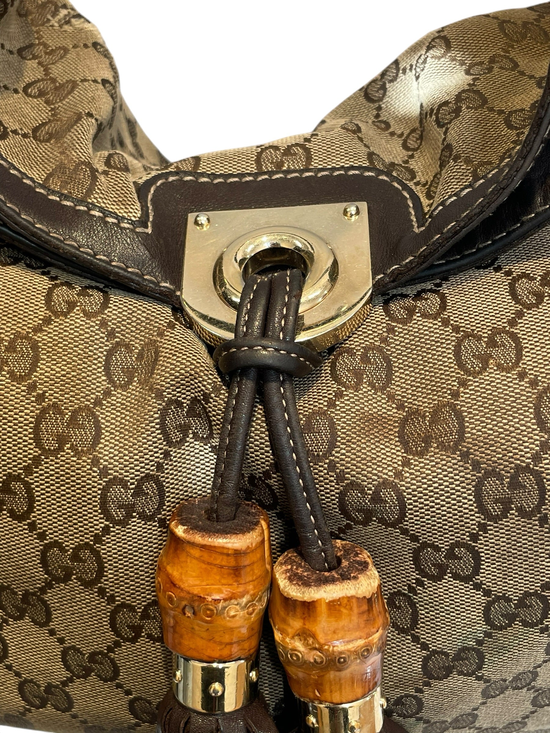 GUCCI/Hand Bag/Monogram/Cotton/KHK/GG Canvas Indy Tassel Handbag view 4
