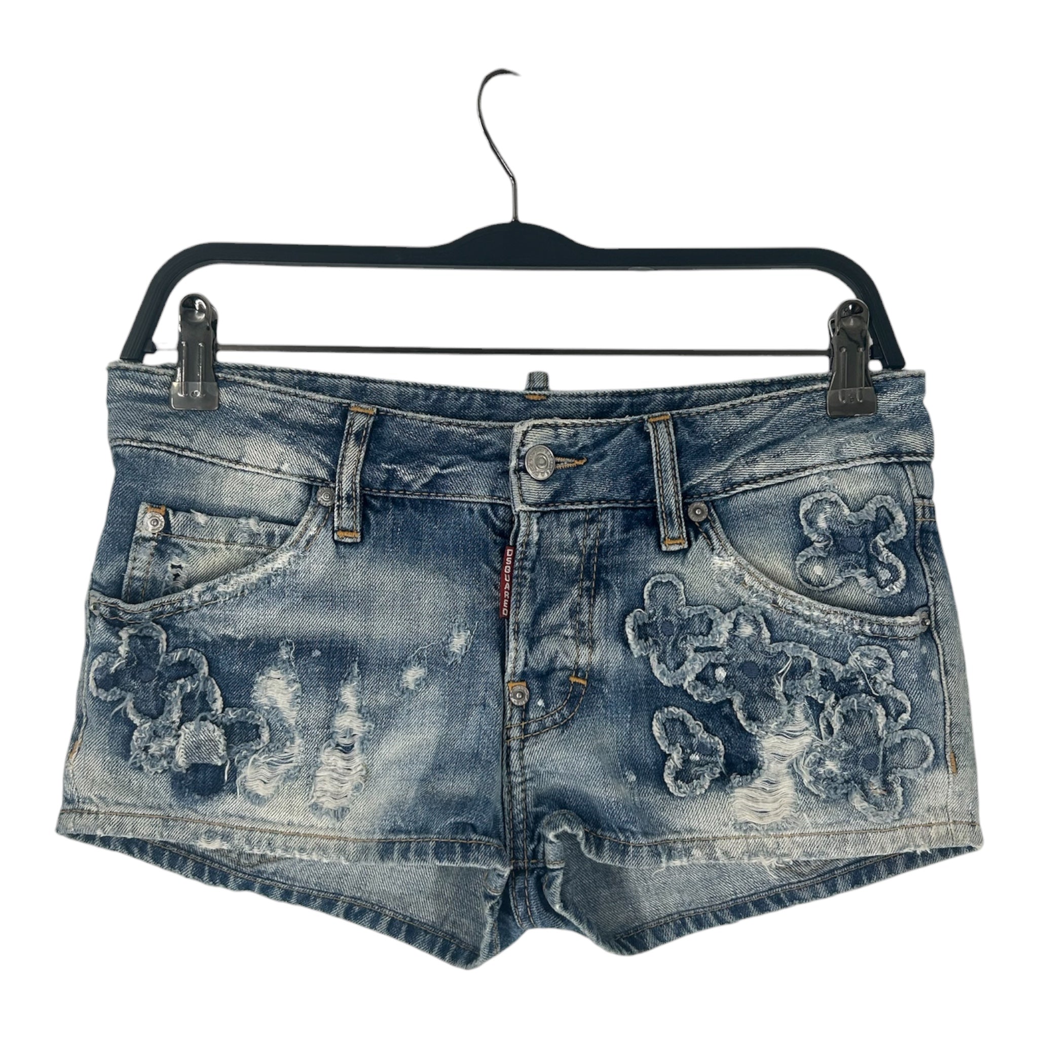 DSQUARED2/Shorts/36/Denim/BLU/FLORAL DENIM PATCHES view 1