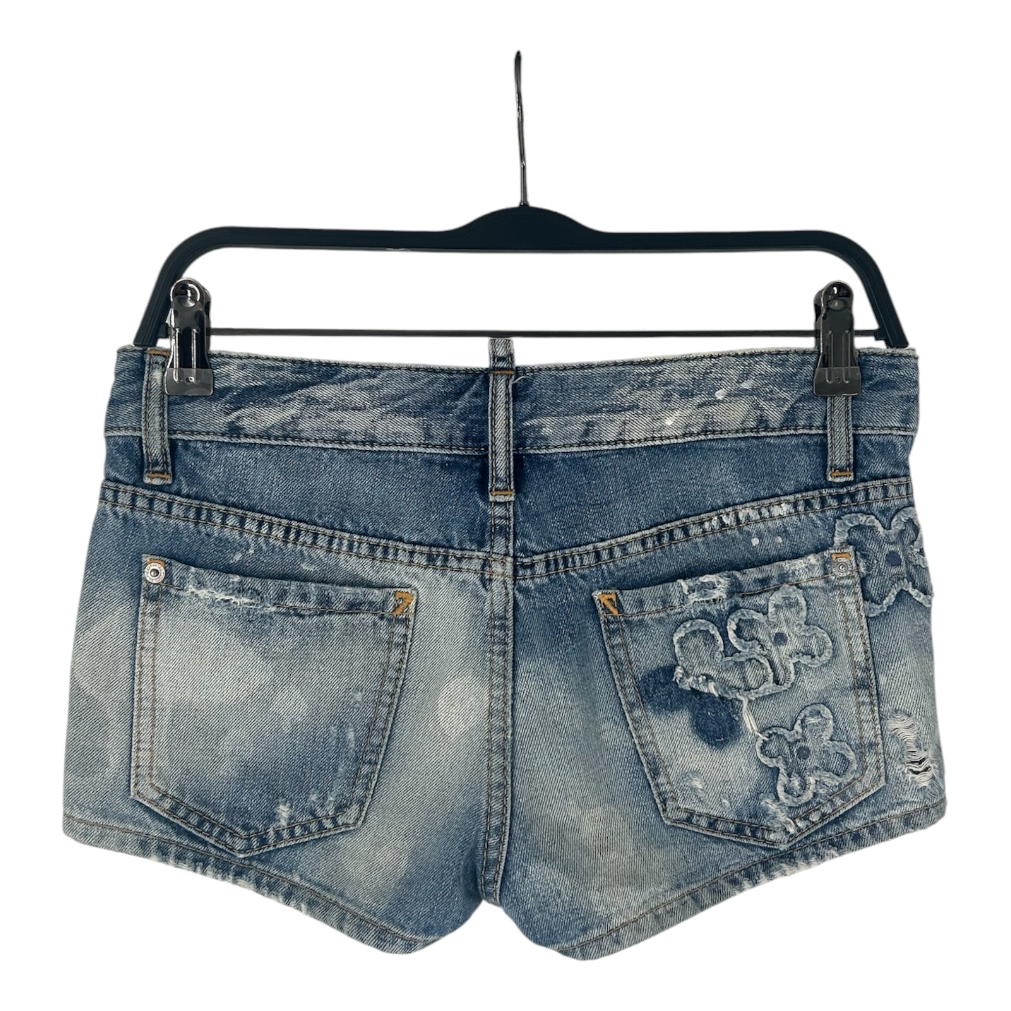 DSQUARED2/Shorts/36/Denim/BLU/FLORAL DENIM PATCHES view 2