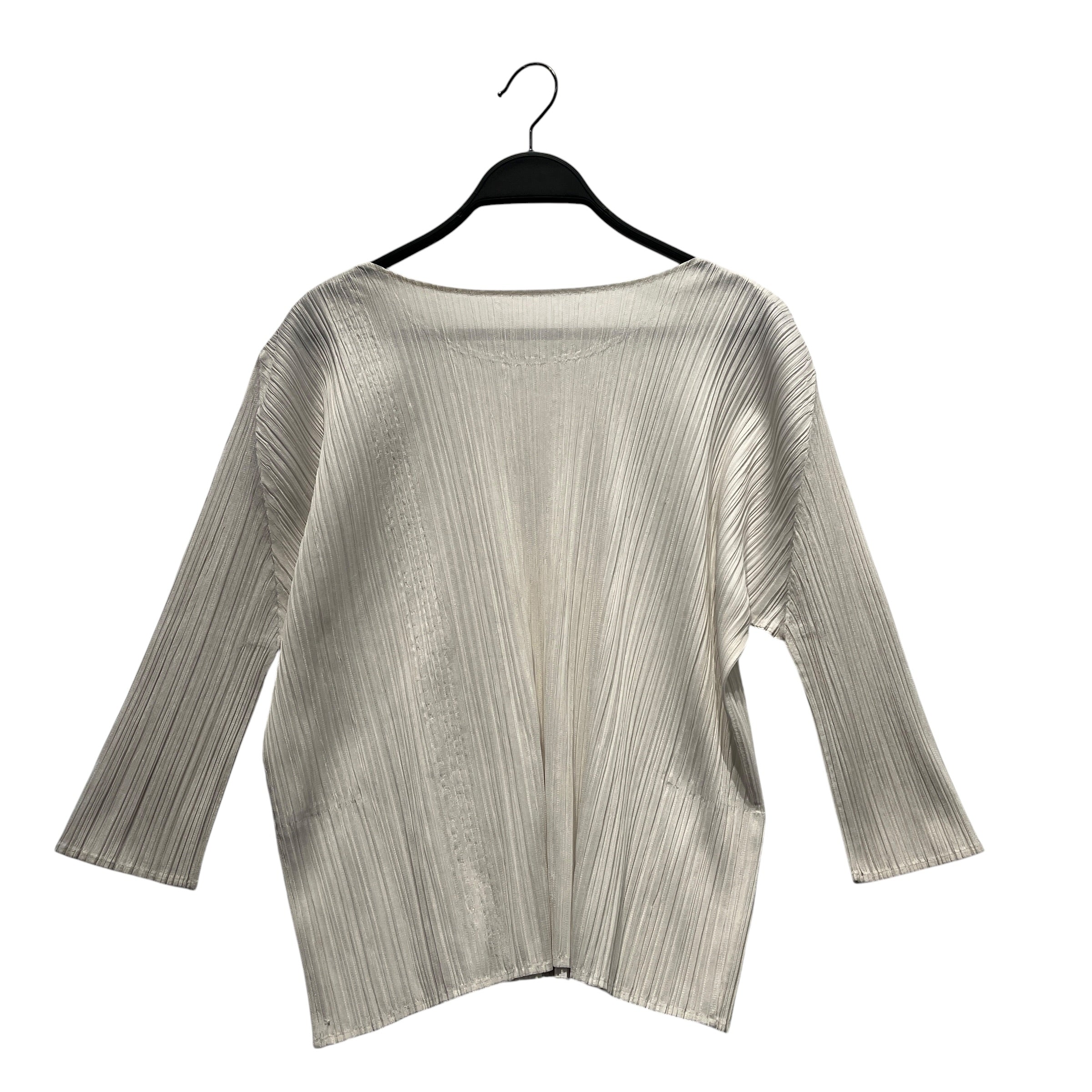 PLEATS PLEASE ISSEY MIYAKE/LS Blouse/FREE/Polyester/WHT/vertical lace number panel view 2