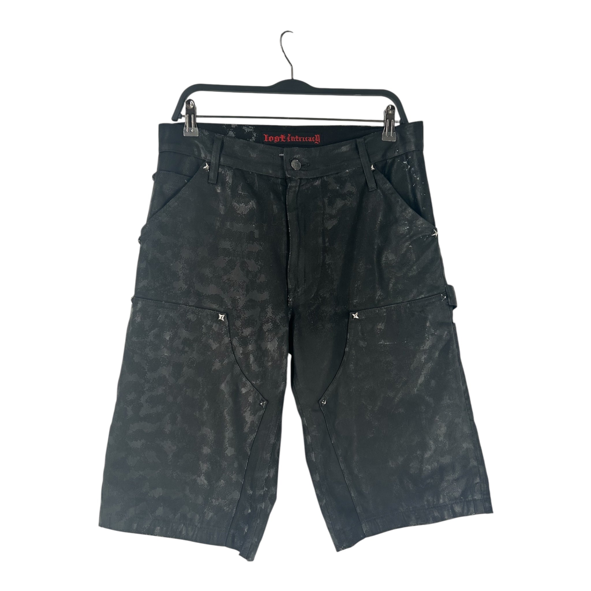 LOST INTRICACY/Shorts/30/Cotton/BLK/waxed carpenter short view 1