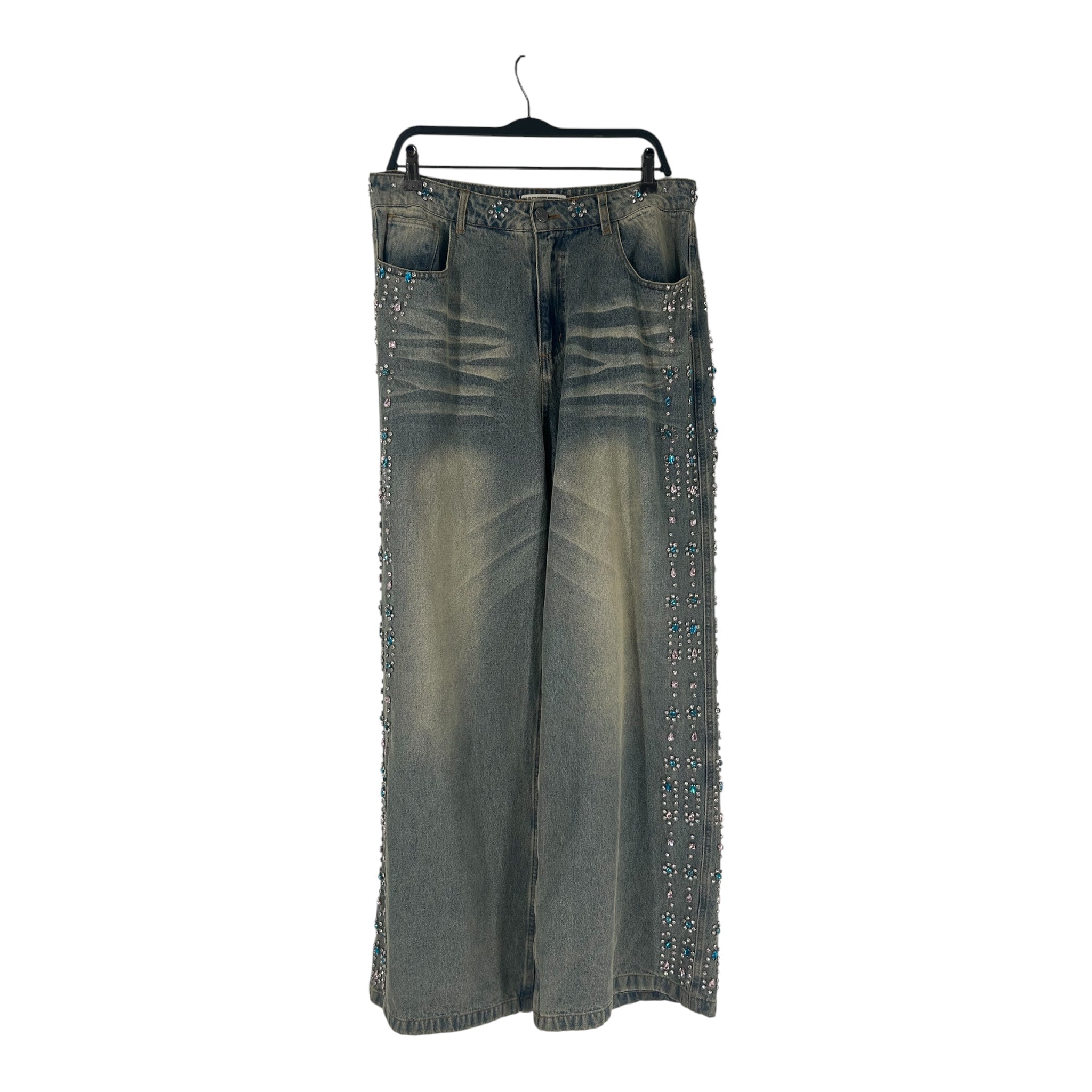 Vale/Pants/30/Denim/BLU/All Over Print/BLU/PNK "CANDY" RHINESTONE view 1