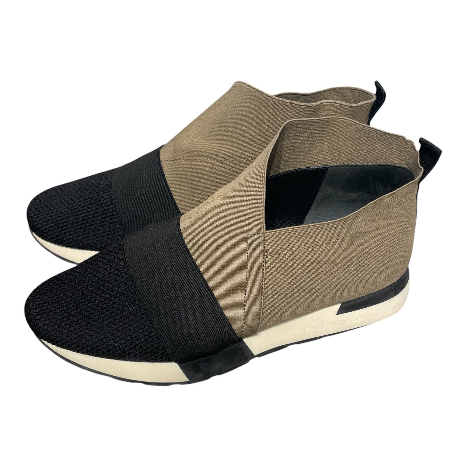 BALENCIAGA/Low-Sneakers/US 6/Cotton/BEG/race runner/elastic side view 1