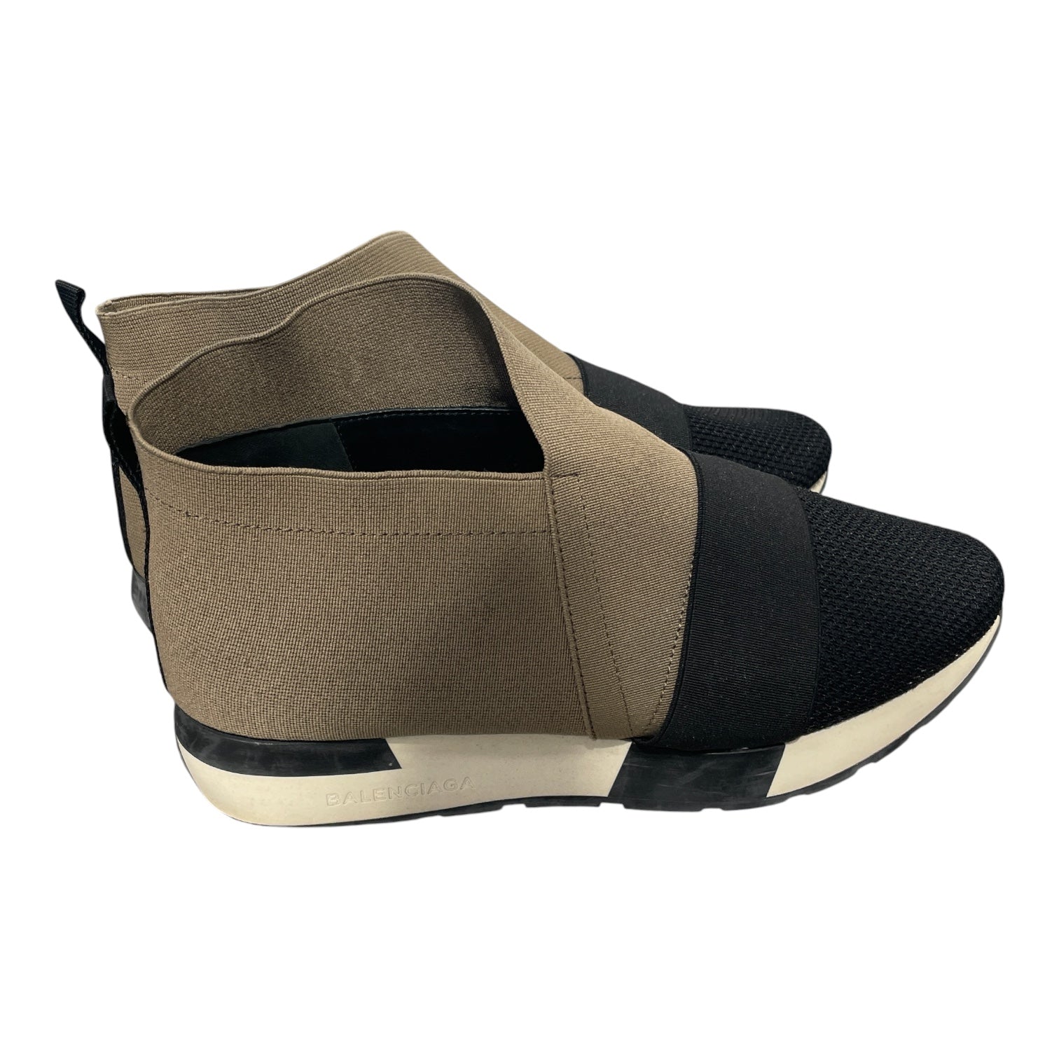 BALENCIAGA/Low-Sneakers/US 6/Cotton/BEG/race runner/elastic side view 2