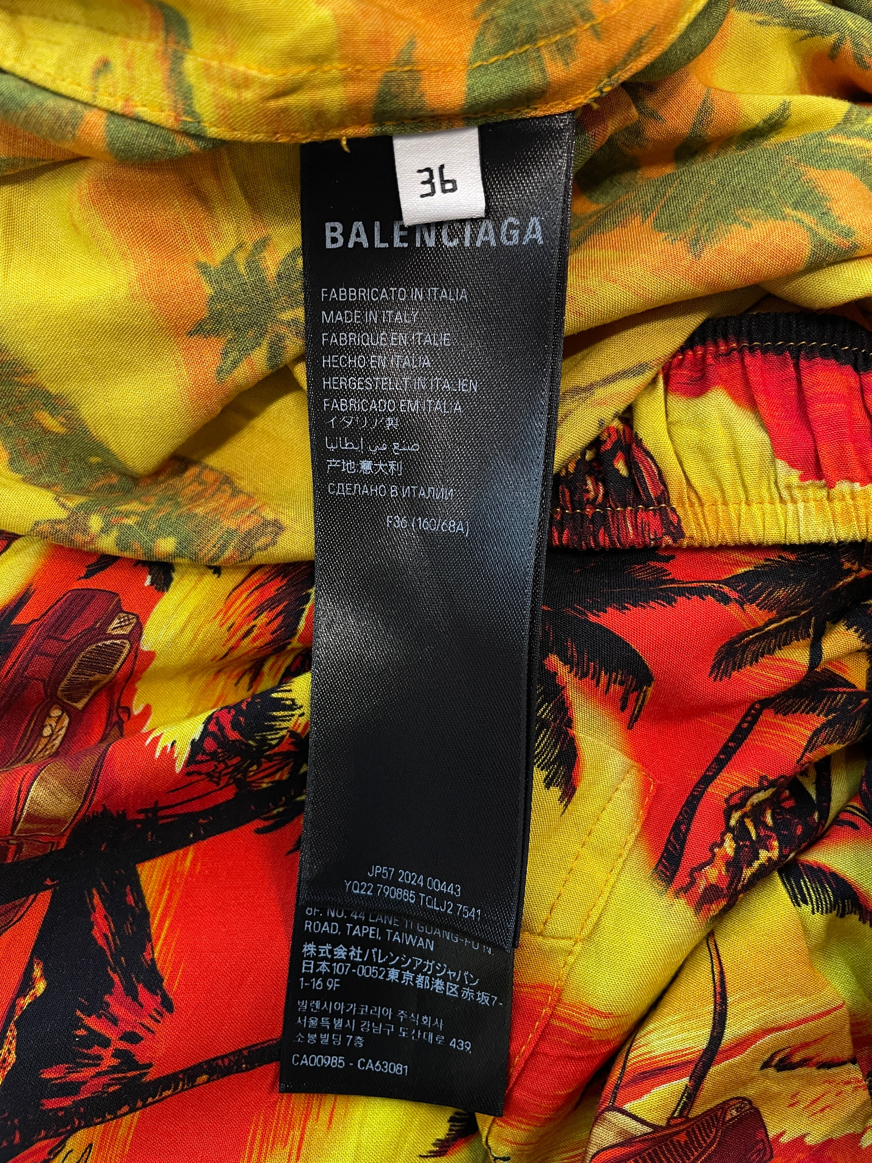 BALENCIAGA/Pants/36/Cotton/ORN/All Over Print/BALENCIAGA HAWAIIAN PRINT PANT view 6