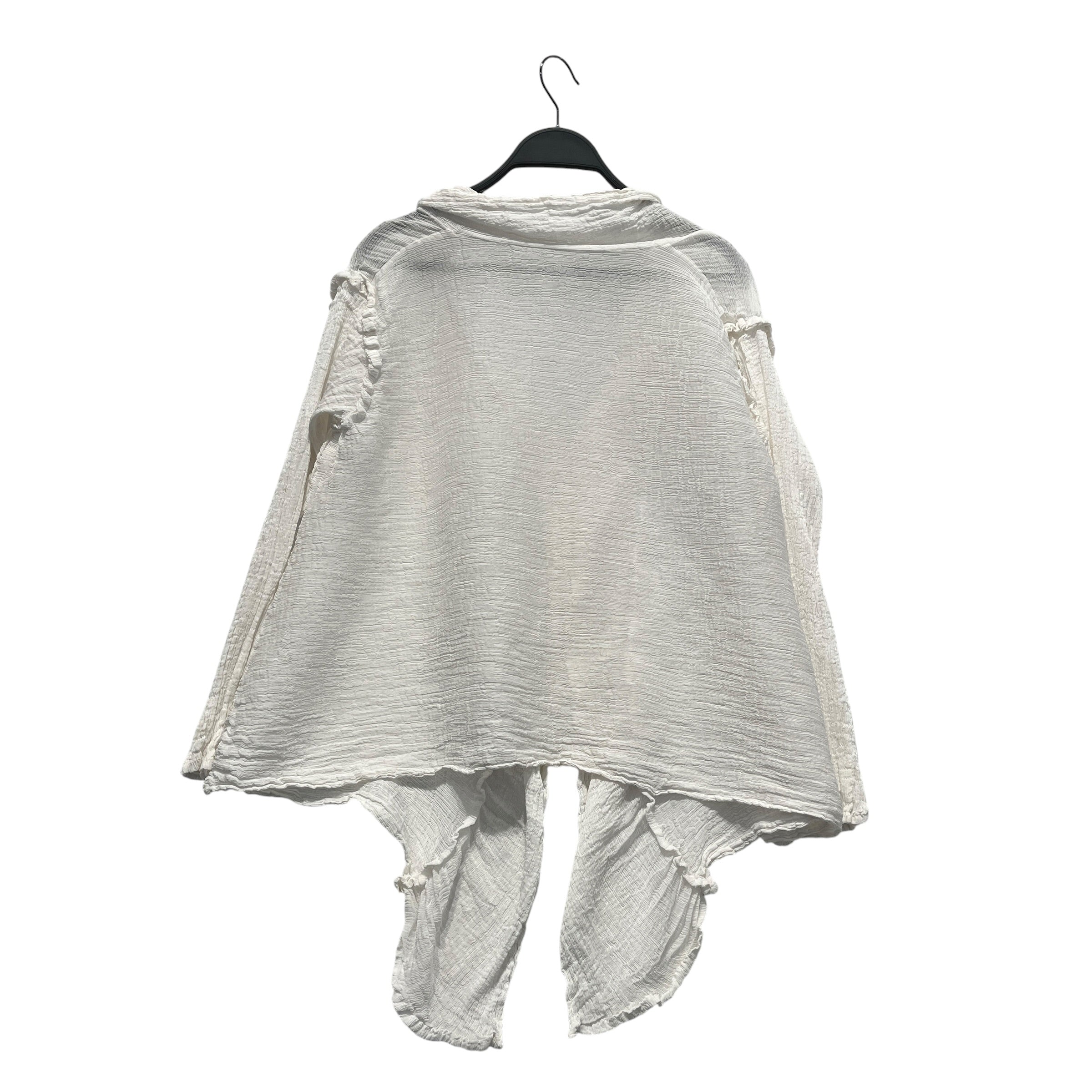 me ISSEY MIYAKE/LS Blouse/OS/Polyester/WHT/textured cardigan view 2