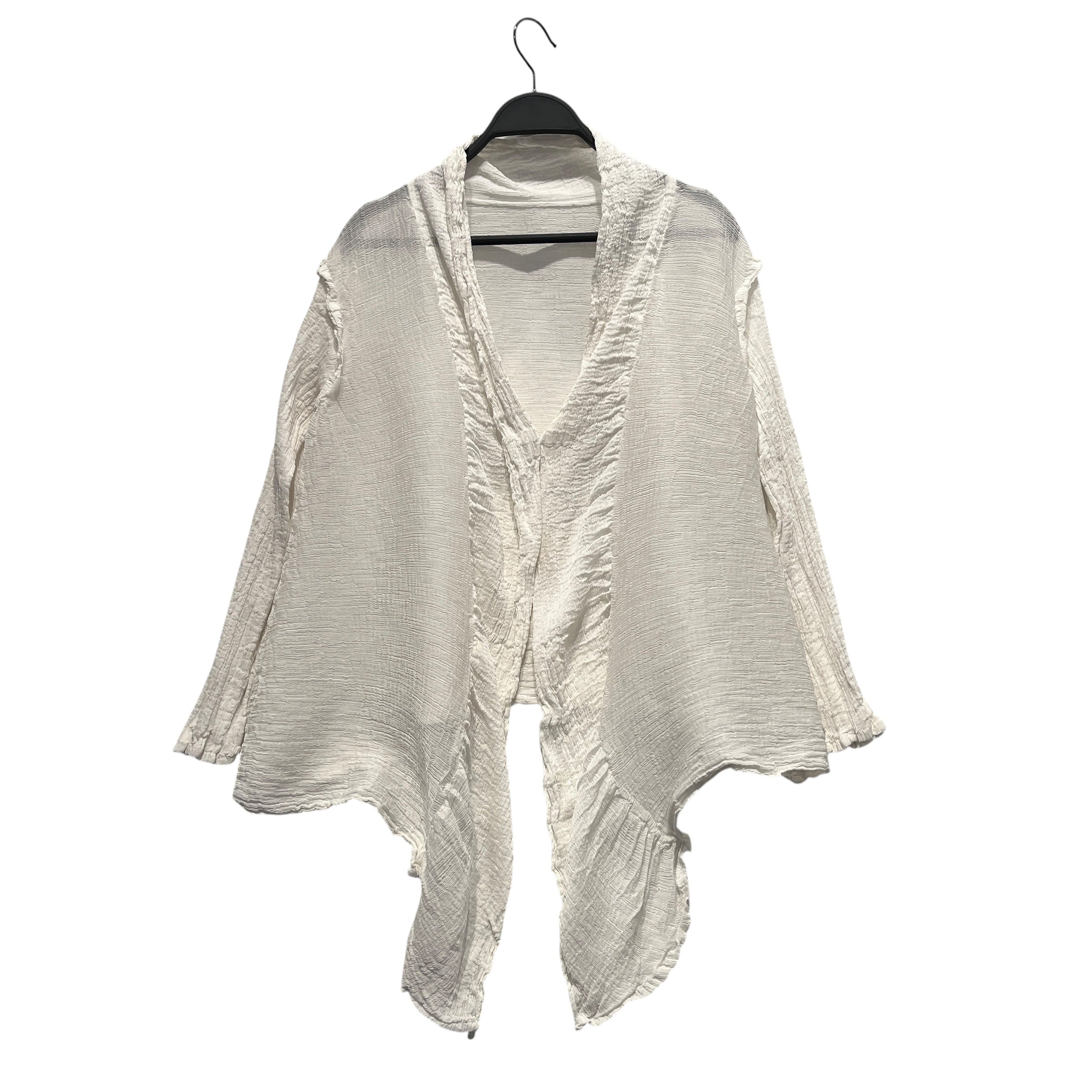 me ISSEY MIYAKE/LS Blouse/OS/Polyester/WHT/textured cardigan view 1