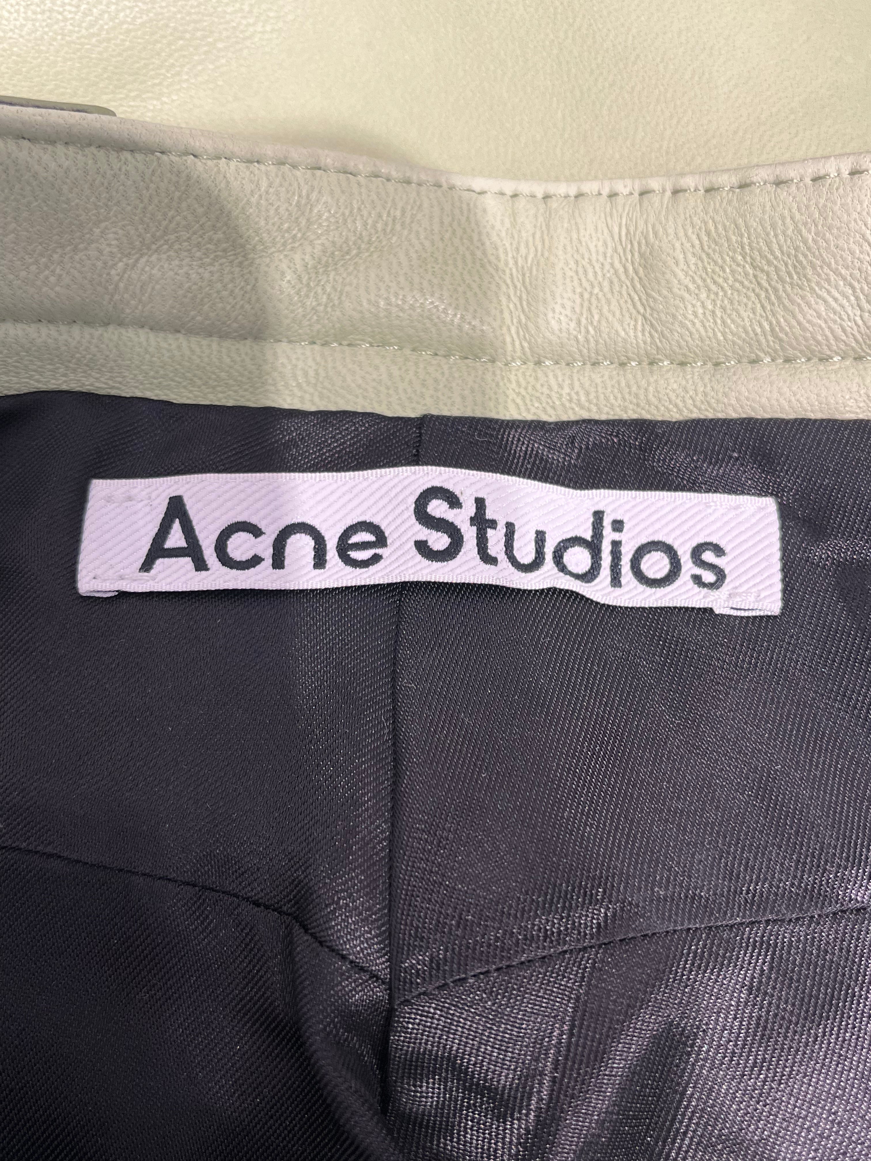 Acne Studios/Skinny Pants/32/Lambskin/GRN/FRN-WN-TROU001147 BELT KNEE view 3