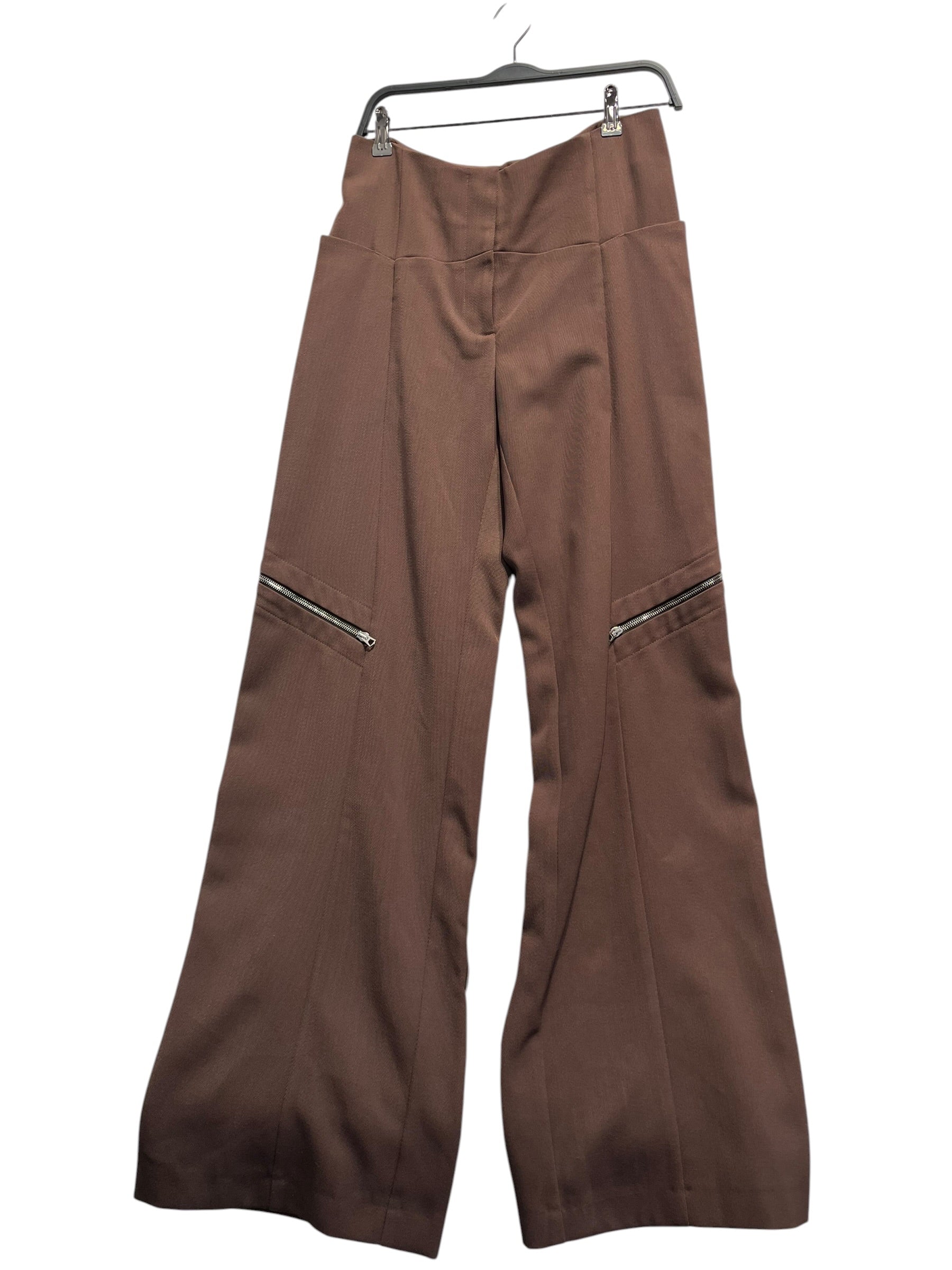 Kiko Kostadinov/Wide Leg Pants/38/Polyester/BRW/zipper details MT24 view 1