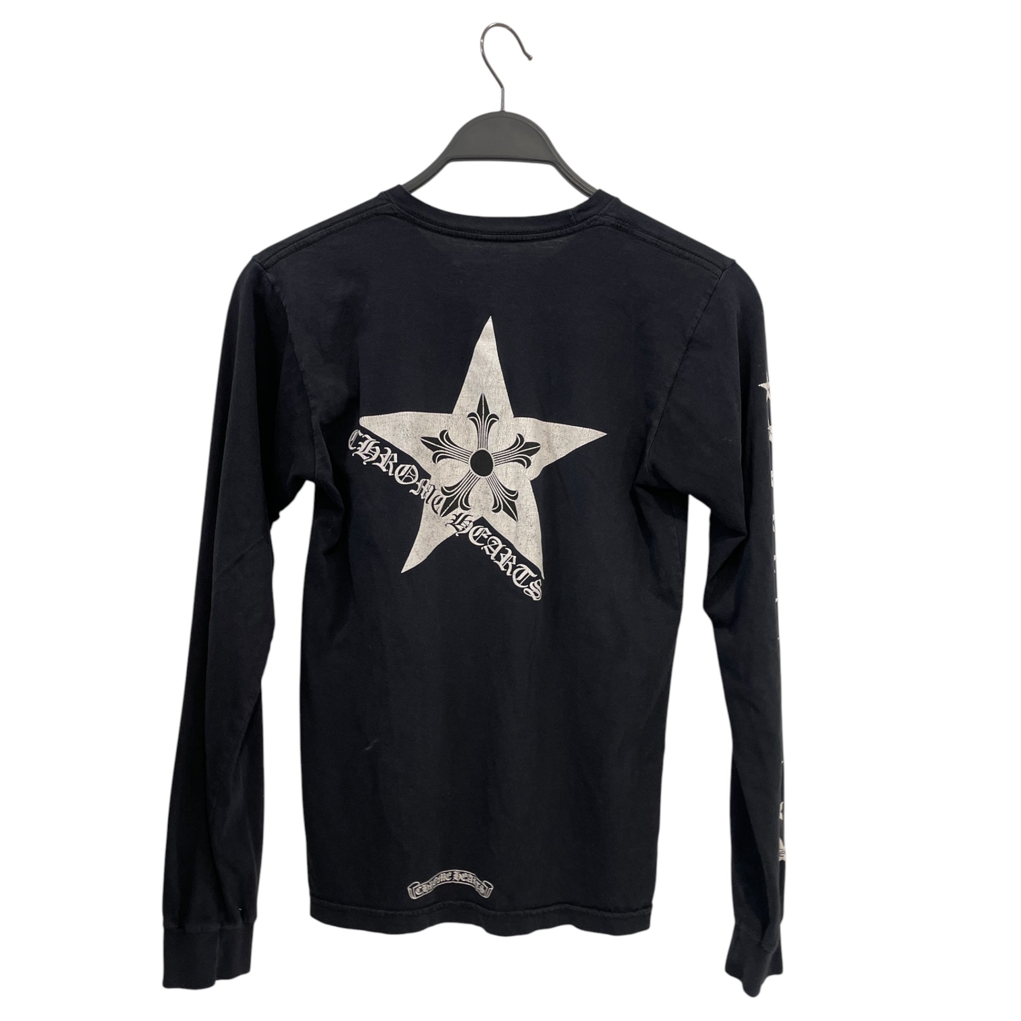 CHROME HEARTS/LS T-Shirt/S/Cotton/BLK/STAR ON BACK AND CHEST POCKET view 2