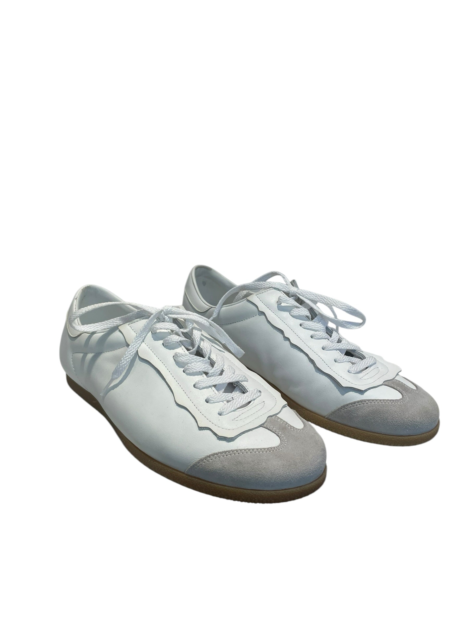 Maison Margiela/Low-Sneakers/EU 45/Leather/WHT/1 stitch heel/khk bottom/22 ci view 3